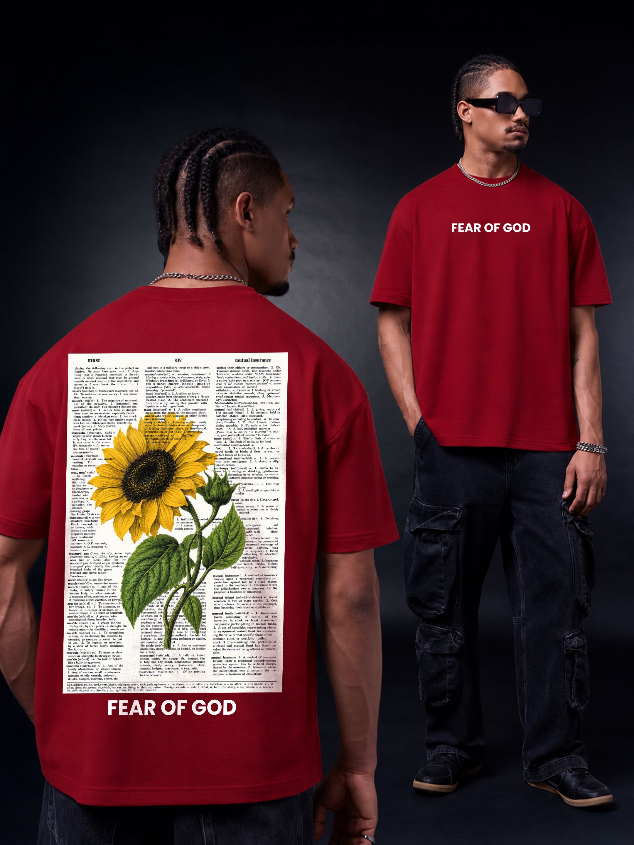 Sunflower Botanical Dictionary Oversized T-Shirt