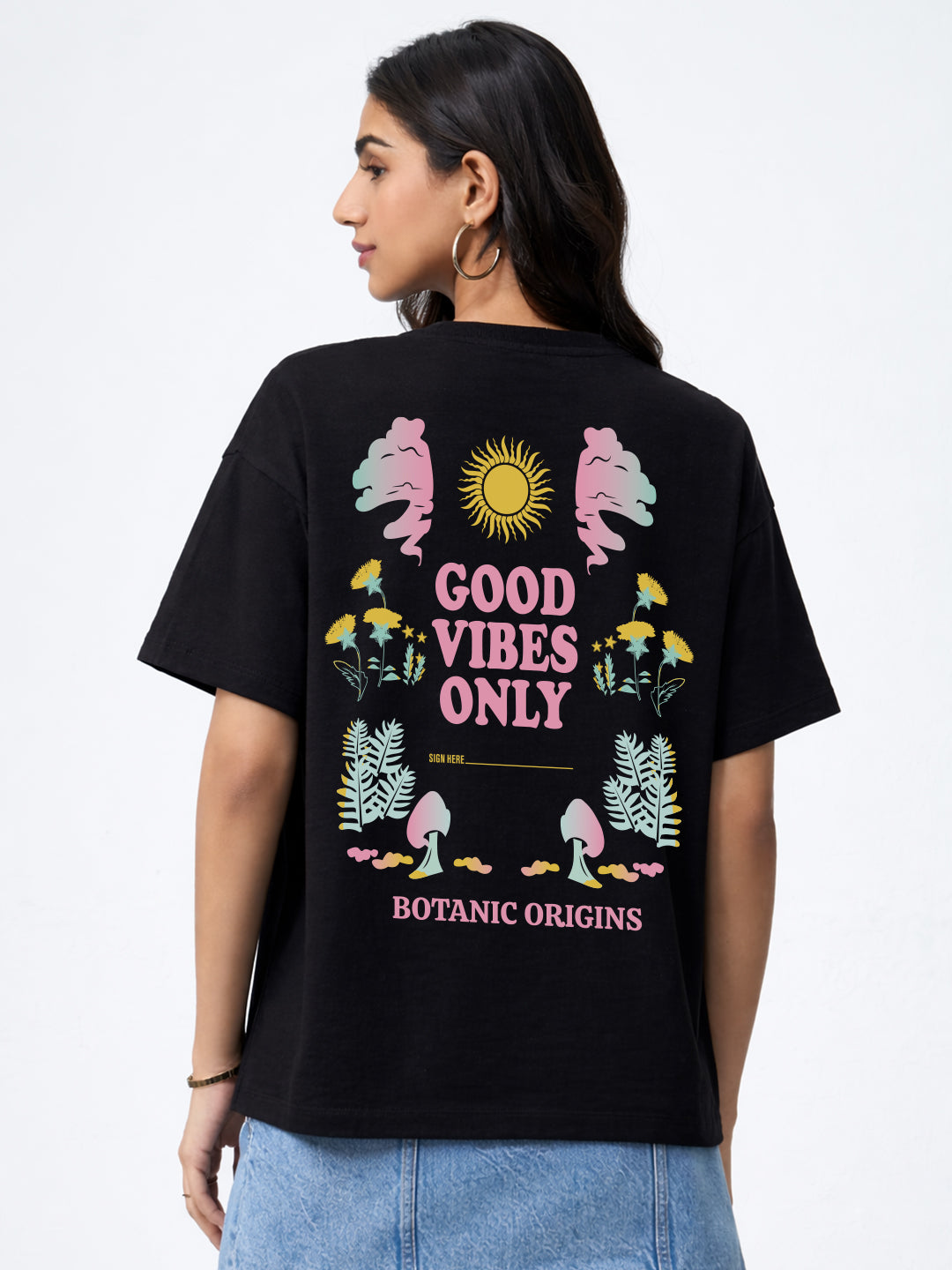 Good Vibes Only Oversized T-Shirt For Women