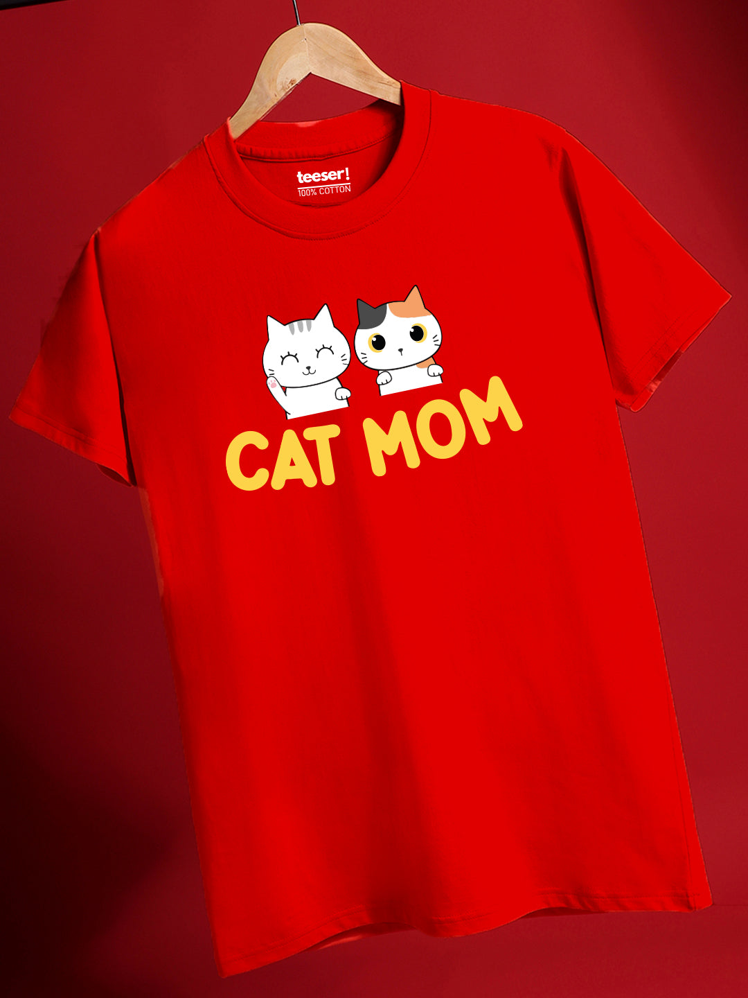 Cat Mom Crew Neck Regular T-shirt
