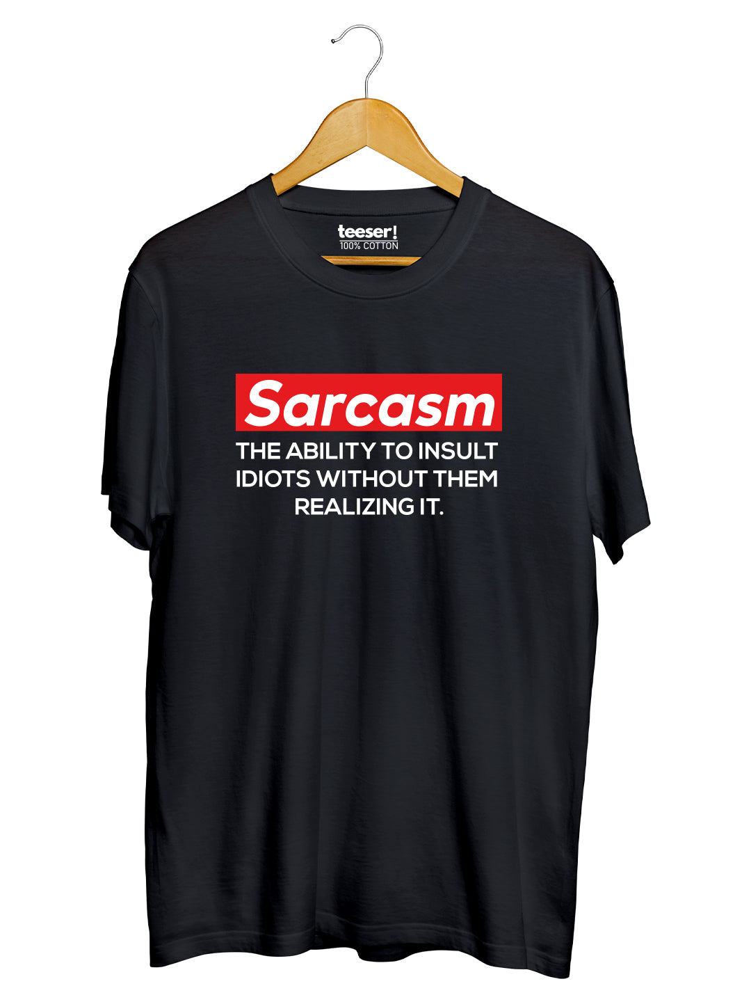 Sarcasm Solid Regular Fit T-Shirt