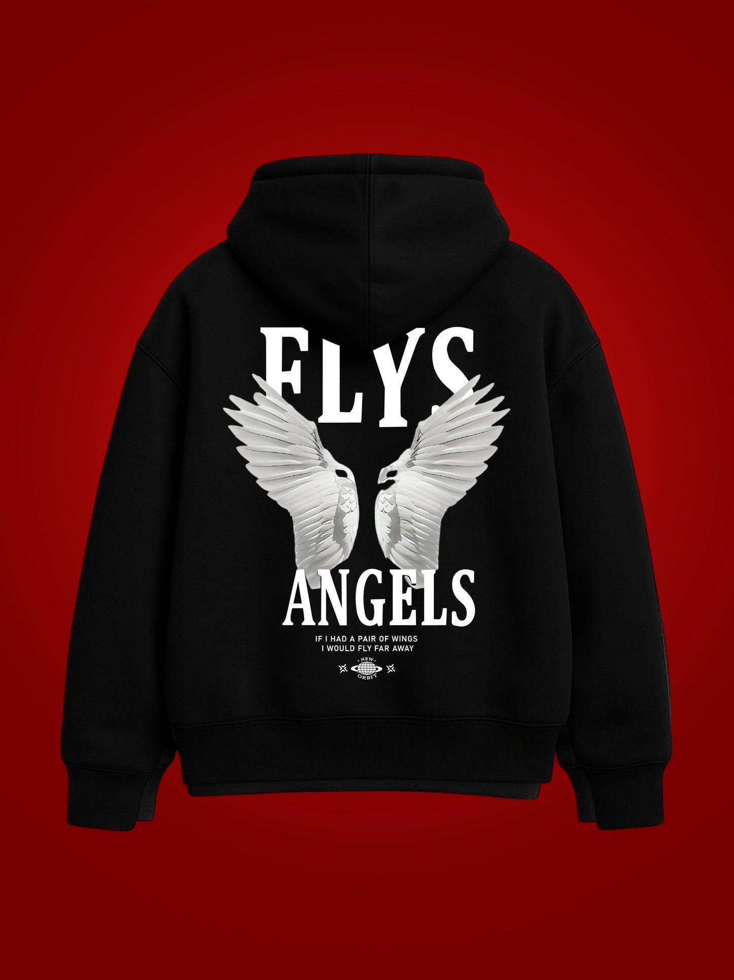 Flys Angels Oversized Graphic Hoodie