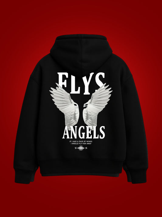 Flys Angels Oversized Graphic Hoodie