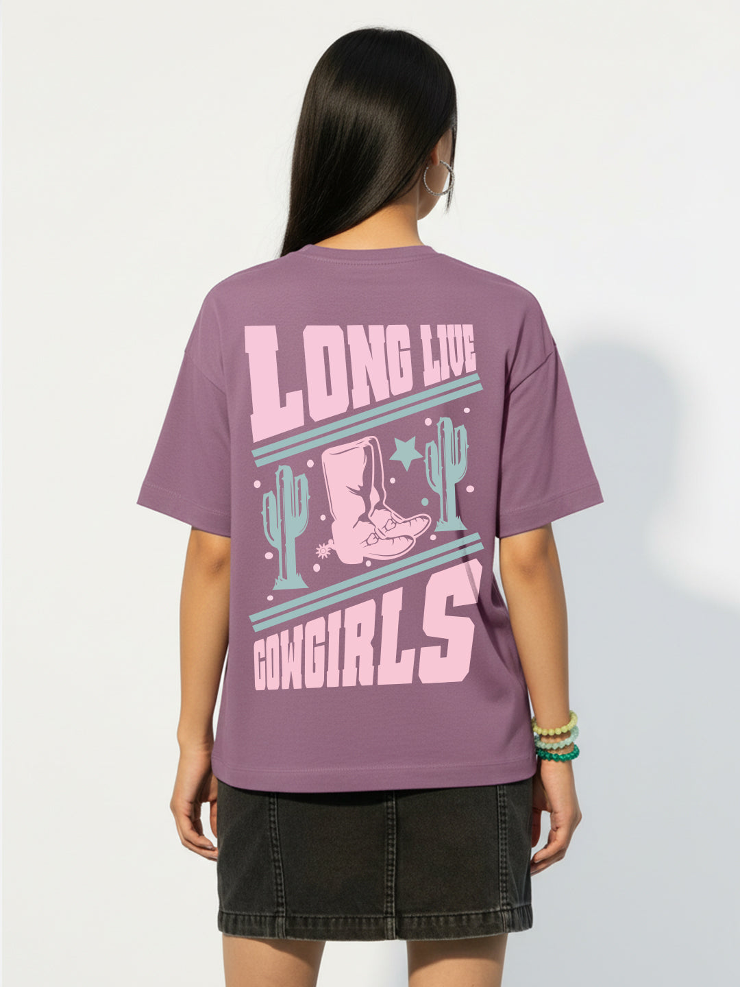 Cow Girl Oversized T-Shirt For Women