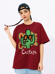 Cacteye Oversized Fit T-Shirt For Women