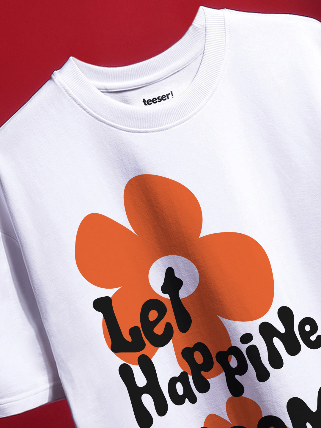 Happiness Bloom Crew Neck Oversized T-Shirt