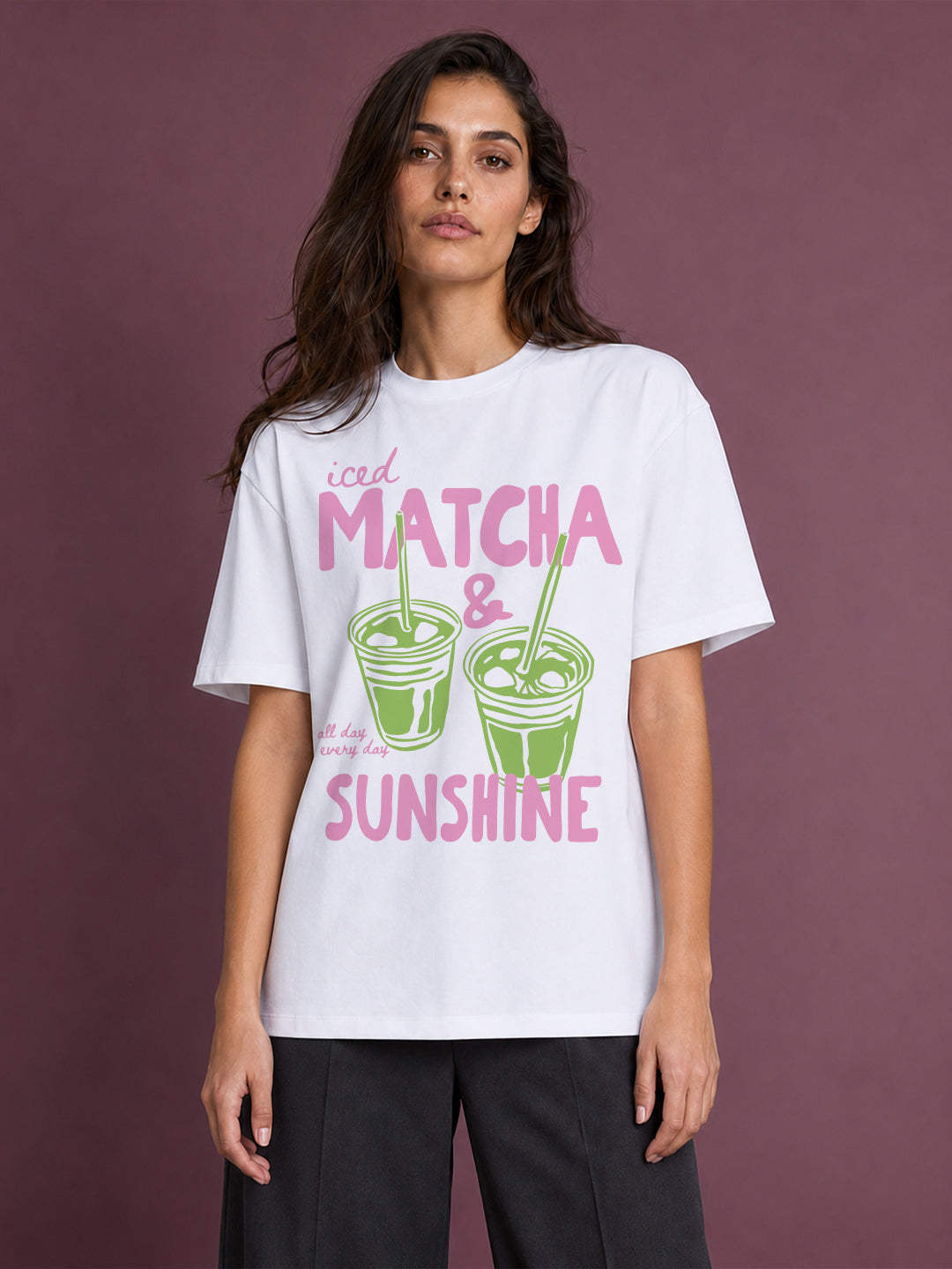 Iced Matcha & Sunshine Oversized T-Shirt