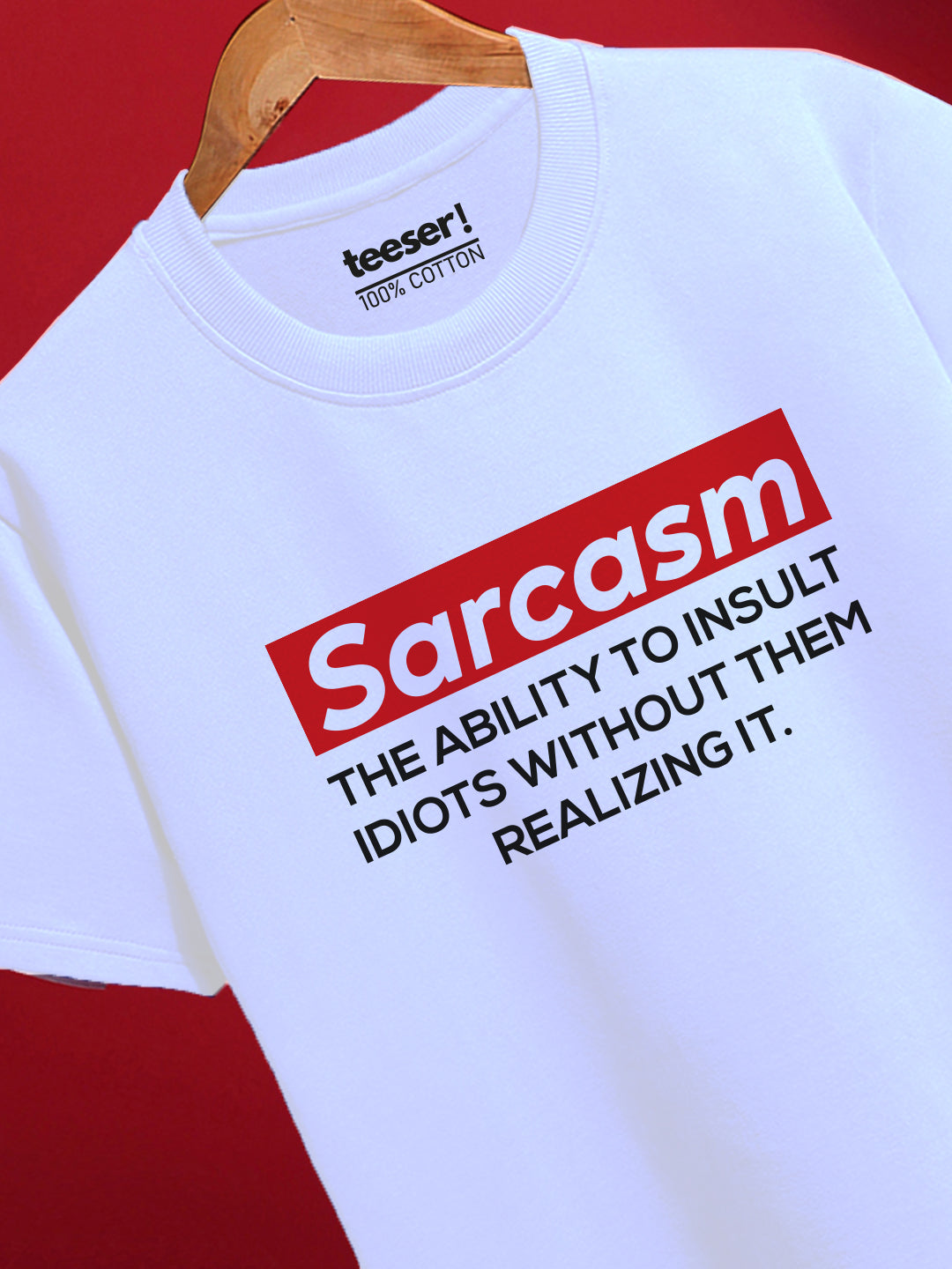 Sarcasm Solid Regular Fit T-Shirt