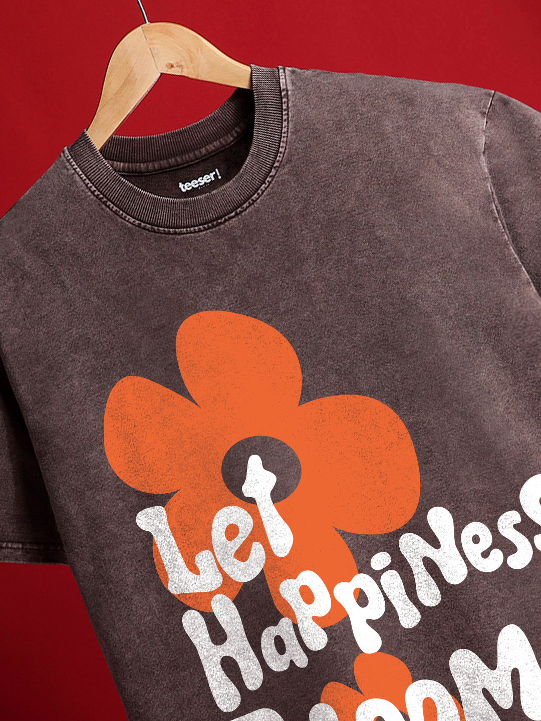 Let Happiness Bloom Oversized Fit T-Shirt