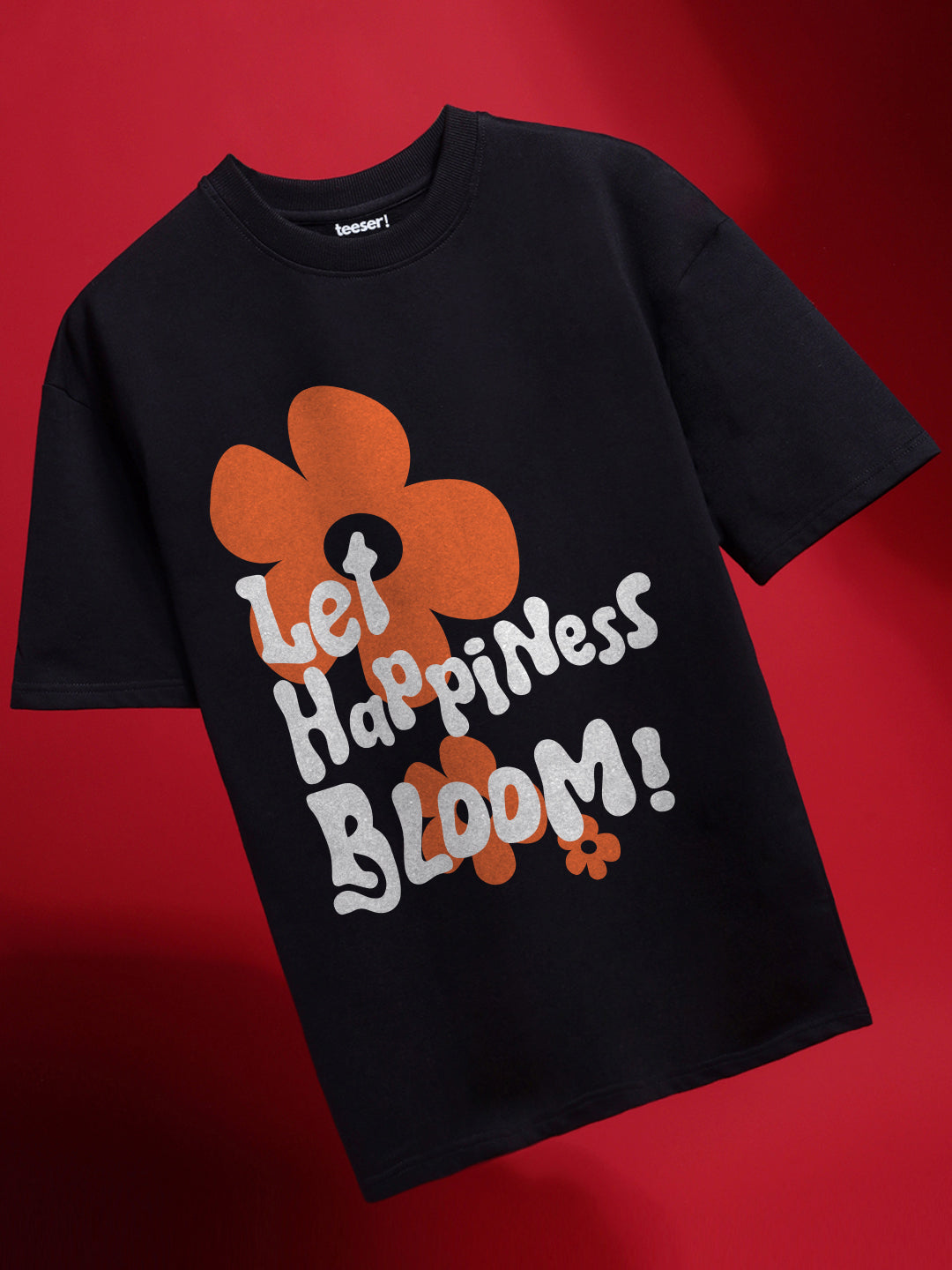Happiness Bloom Crew Neck Oversized T-Shirt