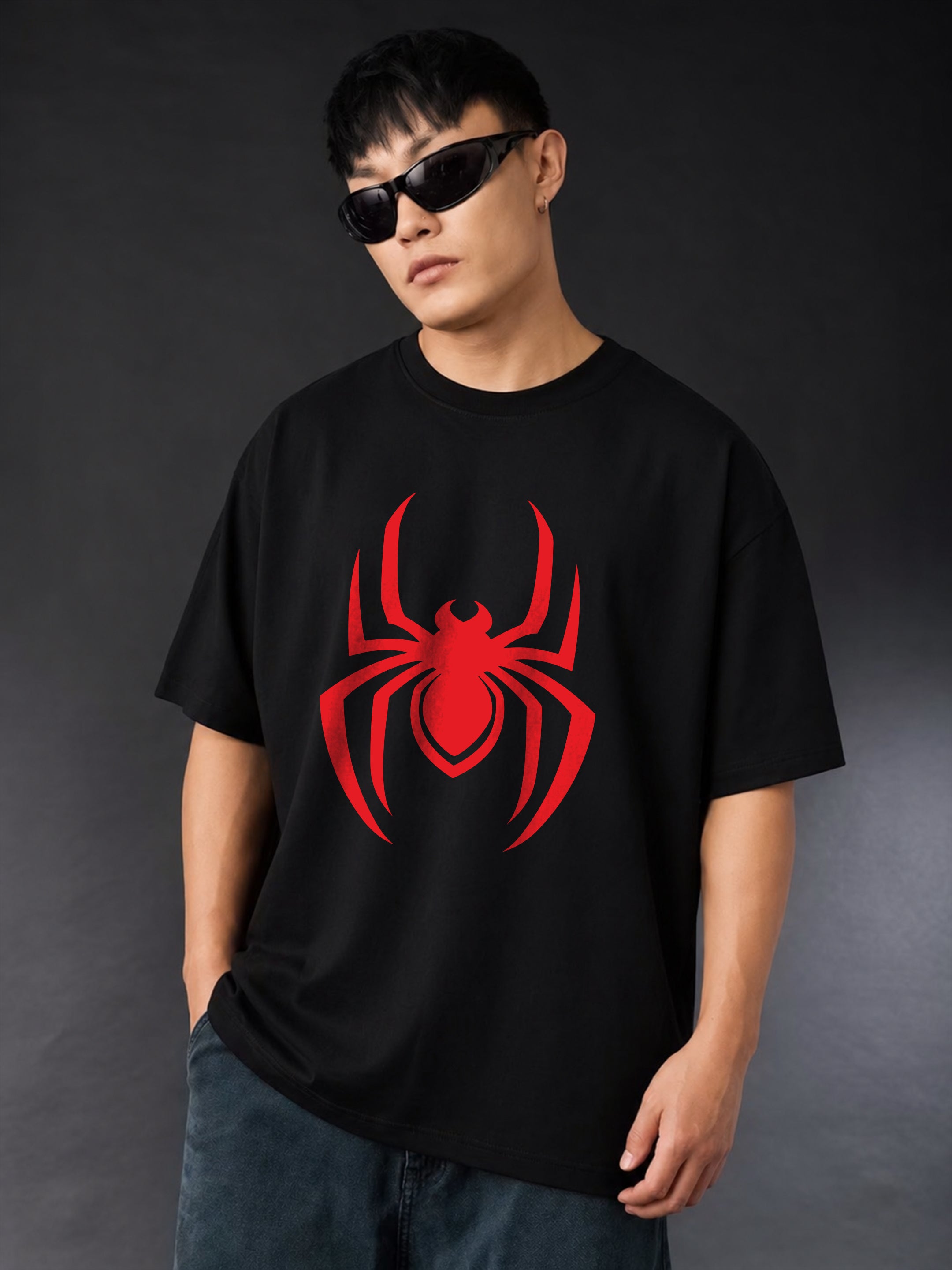 Spiderman Just Hanging Out Oversized Fit T-Shirt For Men