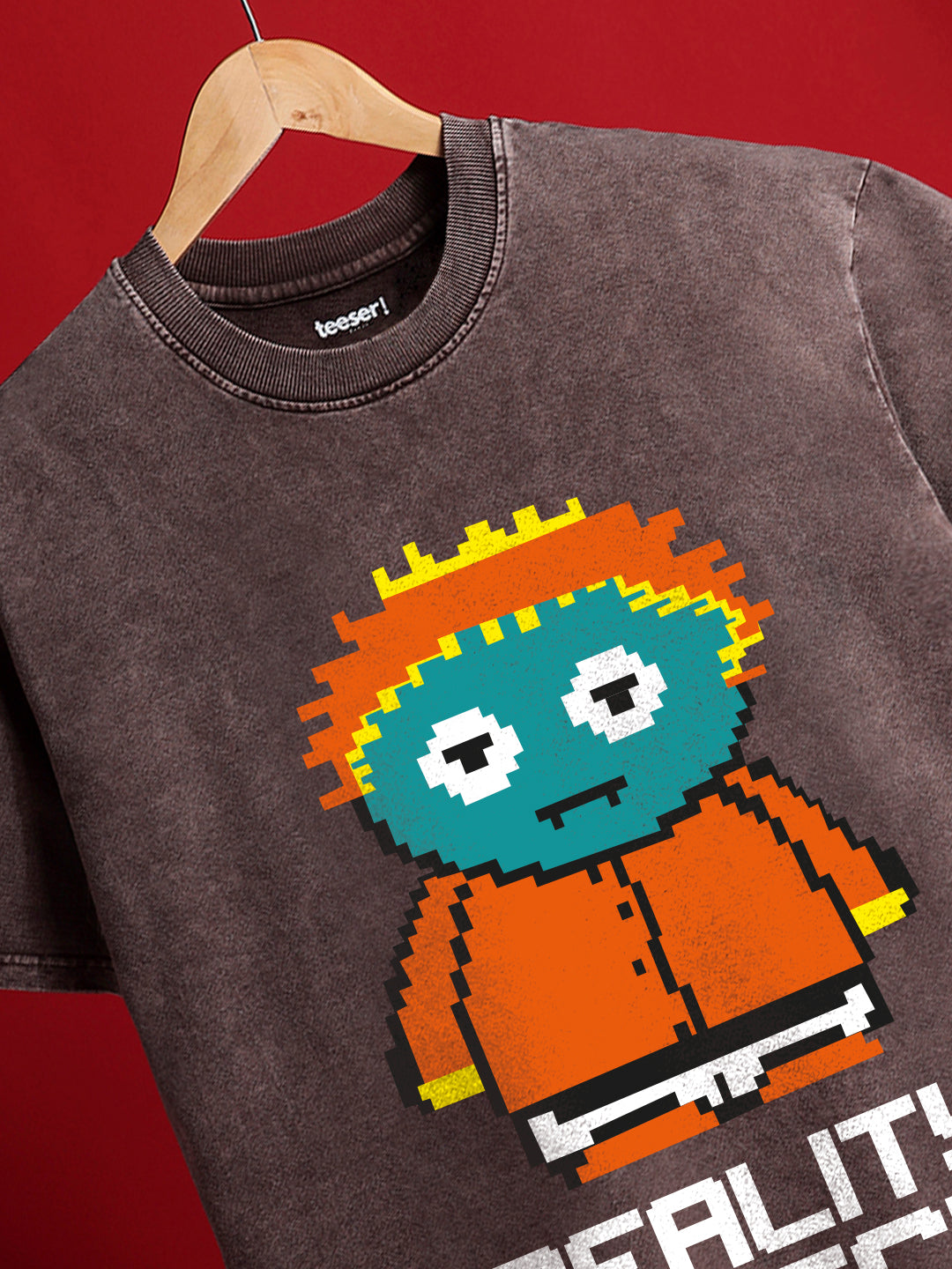 Reality Glitch Oversized Crew Neck T-Shirt