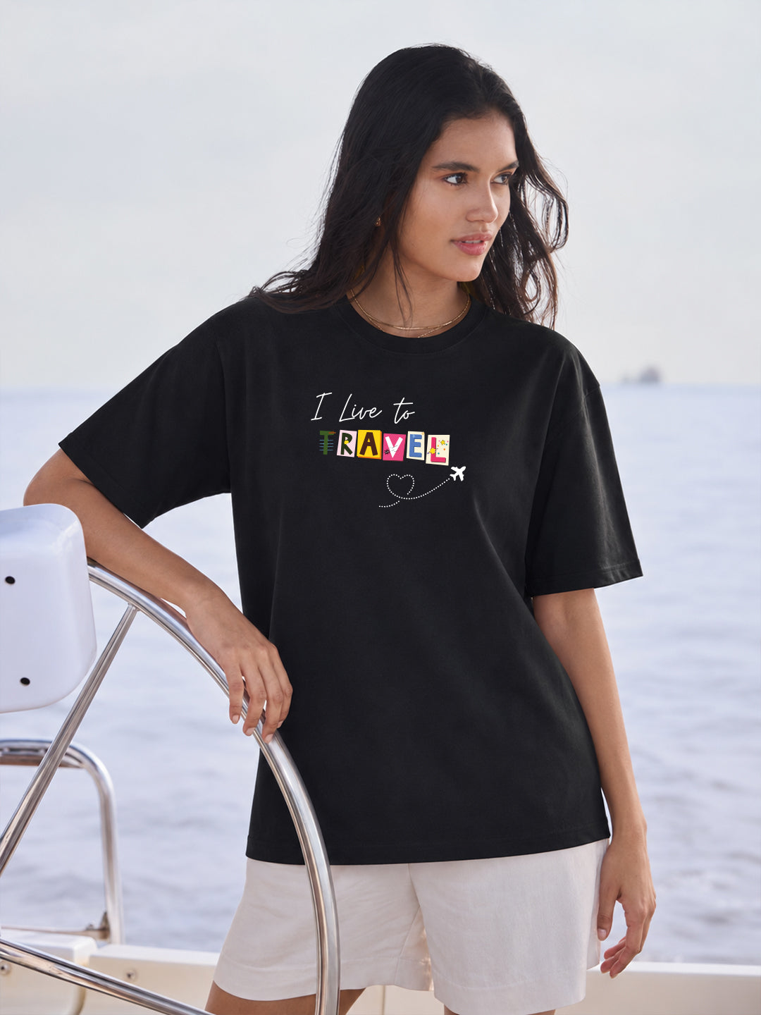 I Live to Travel Oversized T-Shirt