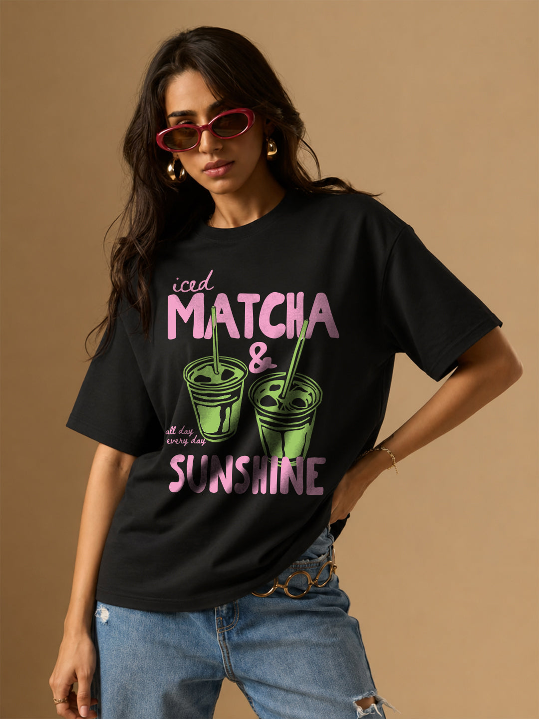 Iced Matcha & Sunshine Oversized T-Shirt