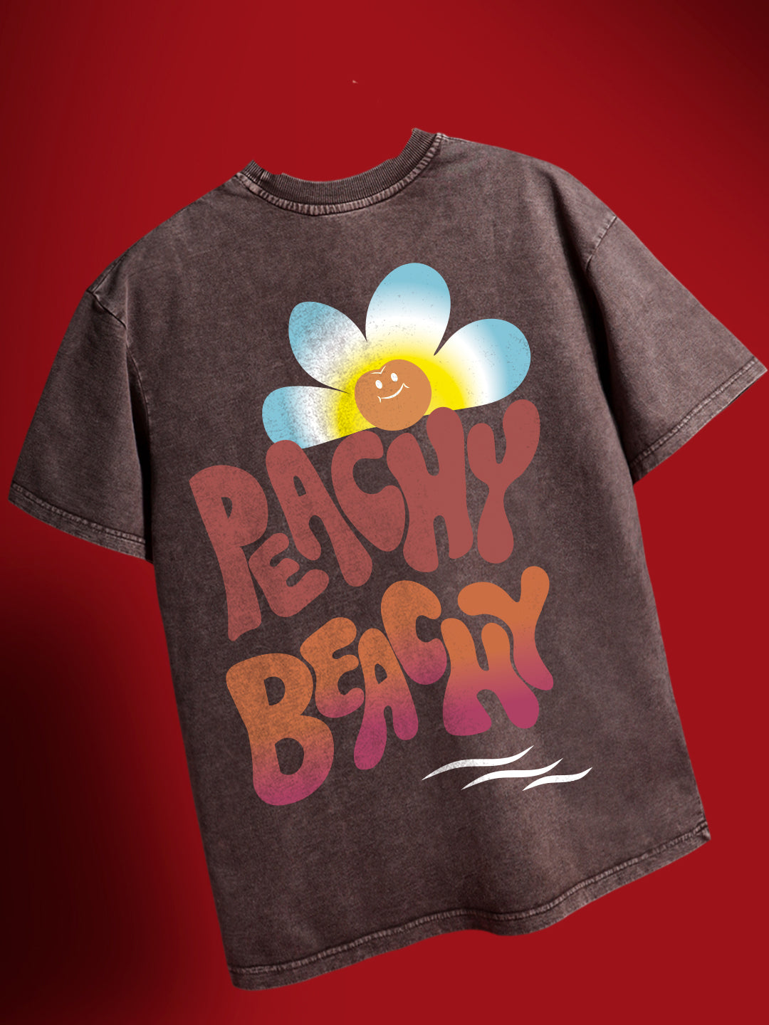 Peachy Beachy Crew Neck Oversized T-Shirt