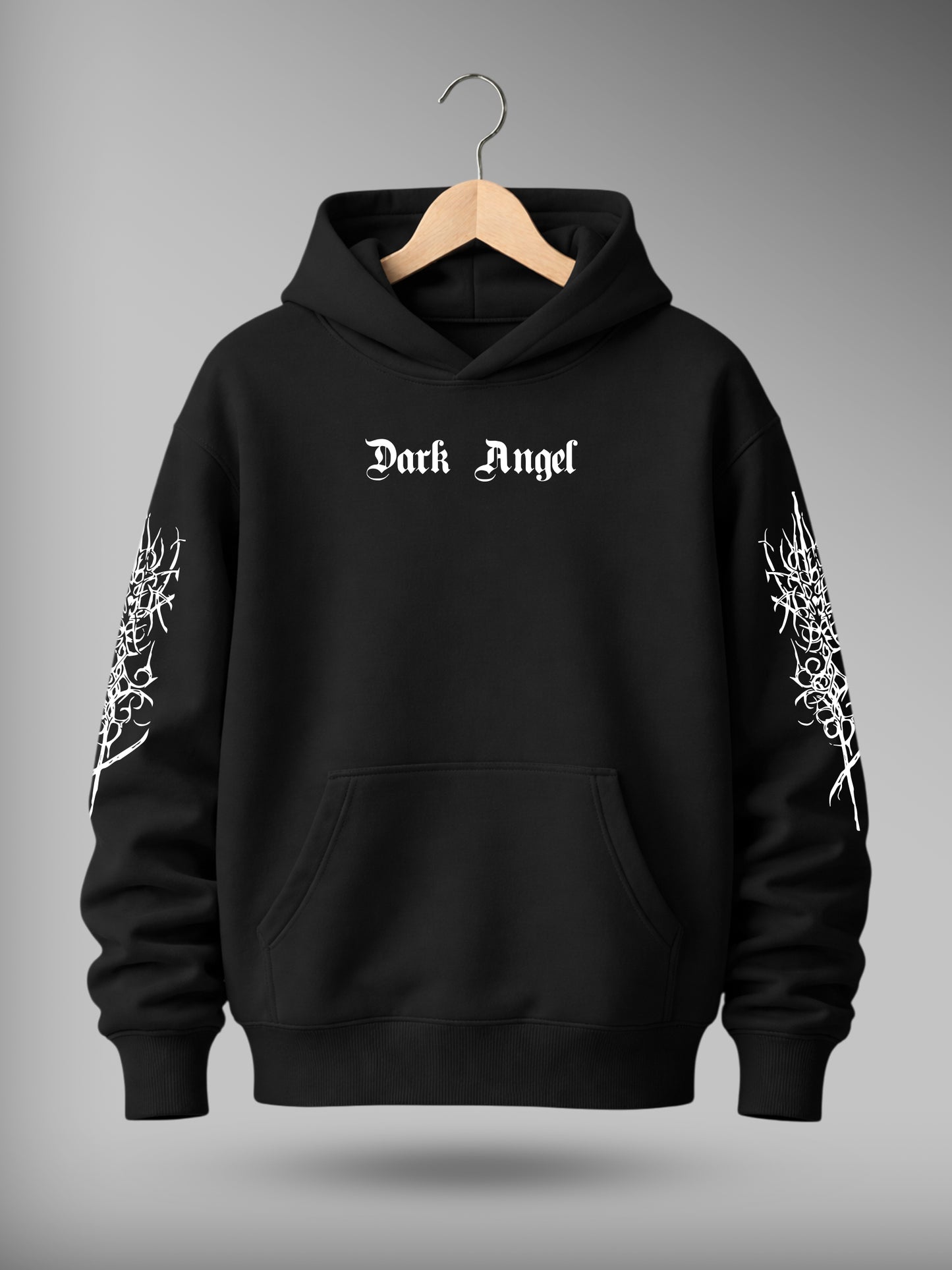 Dark Angle Drop Shoulder Graphic Hoodie