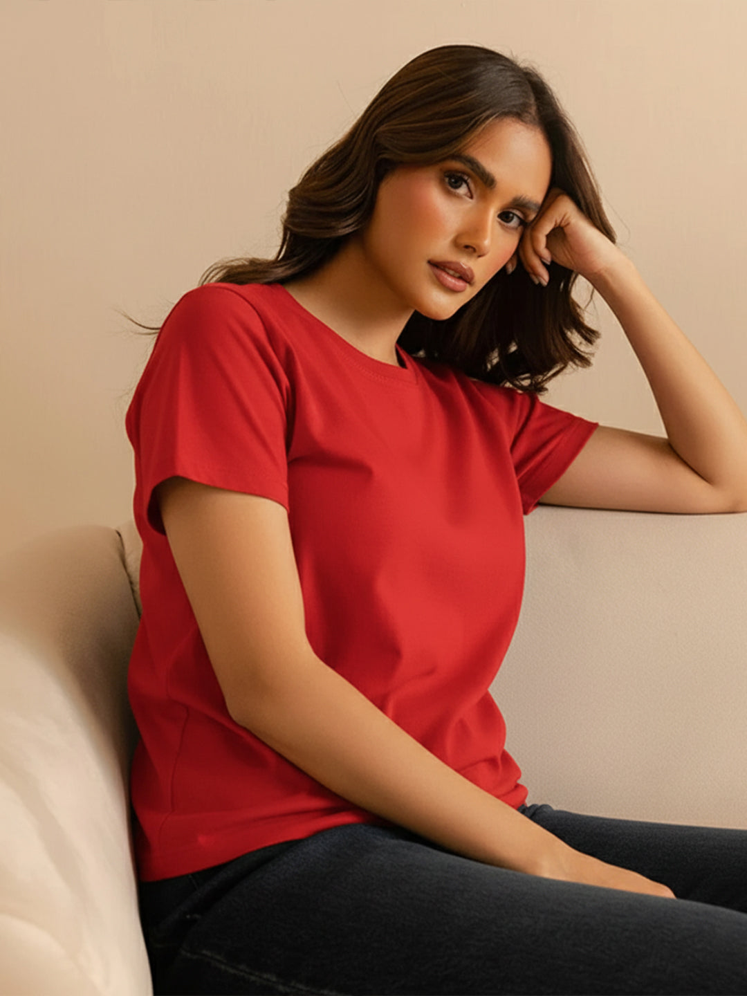 Classic Red Men’s Regular T-Shirt For Women