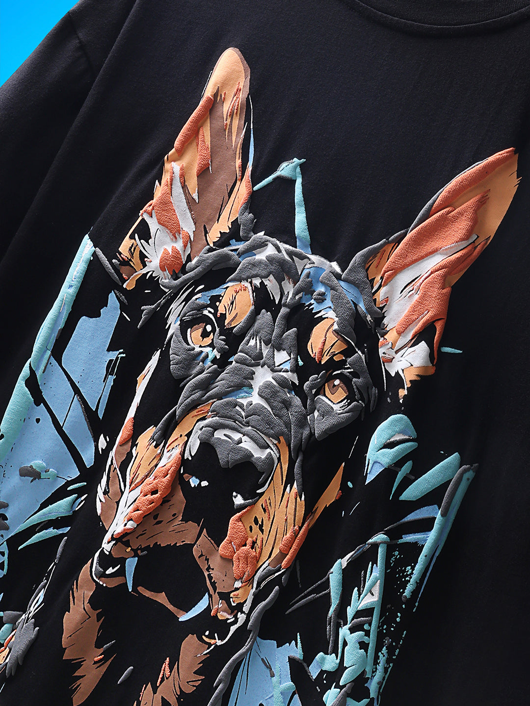 Doberman Puff Print Unisex Oversize T-Shirt