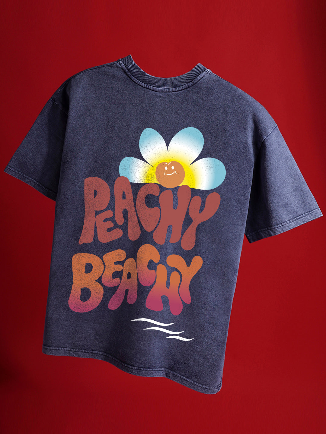Peachy Beachy Crew Neck Oversized T-Shirt
