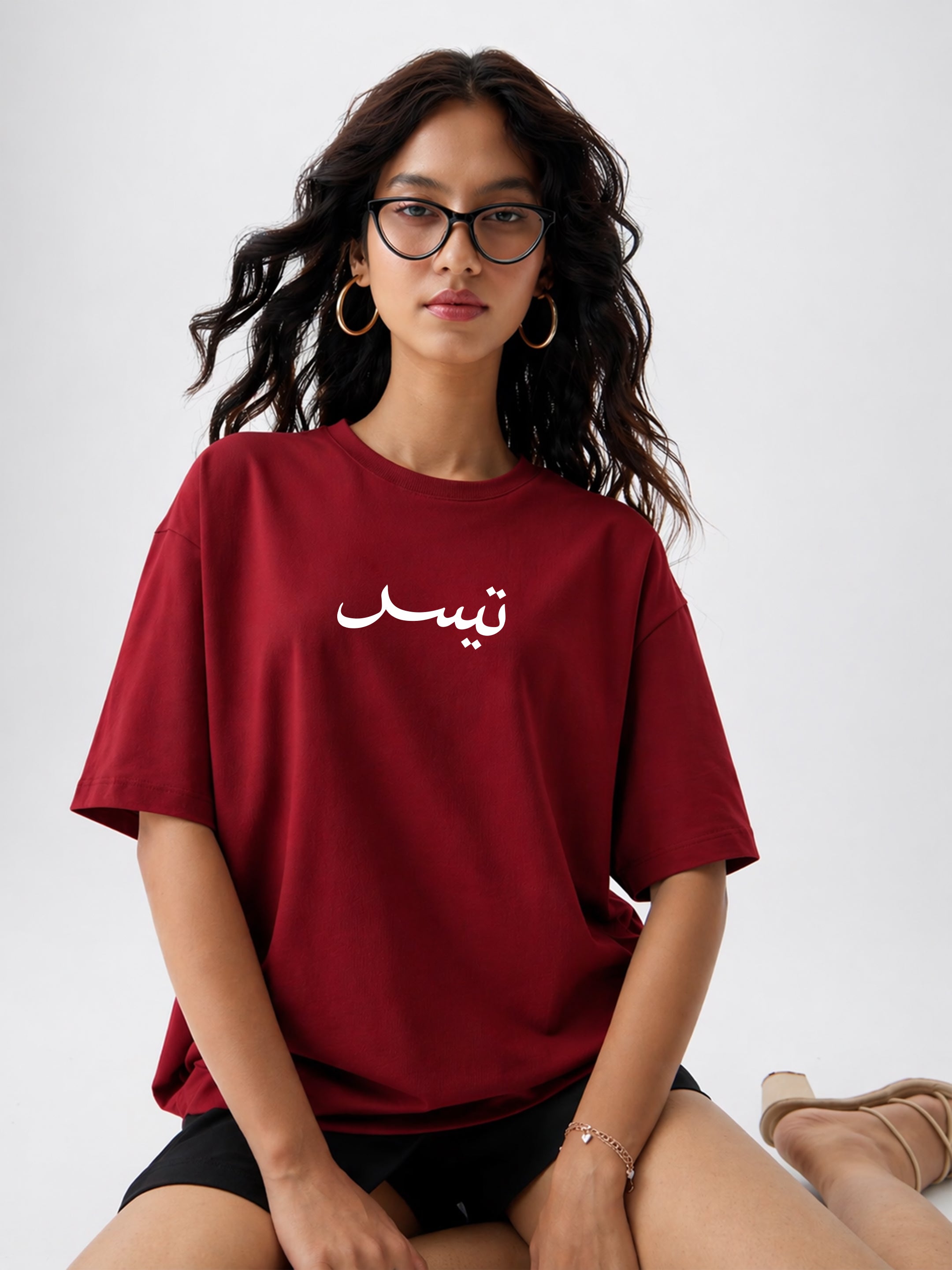 Teeser Al Waqt KlSayf Oversized Fit T-Shirt For Women