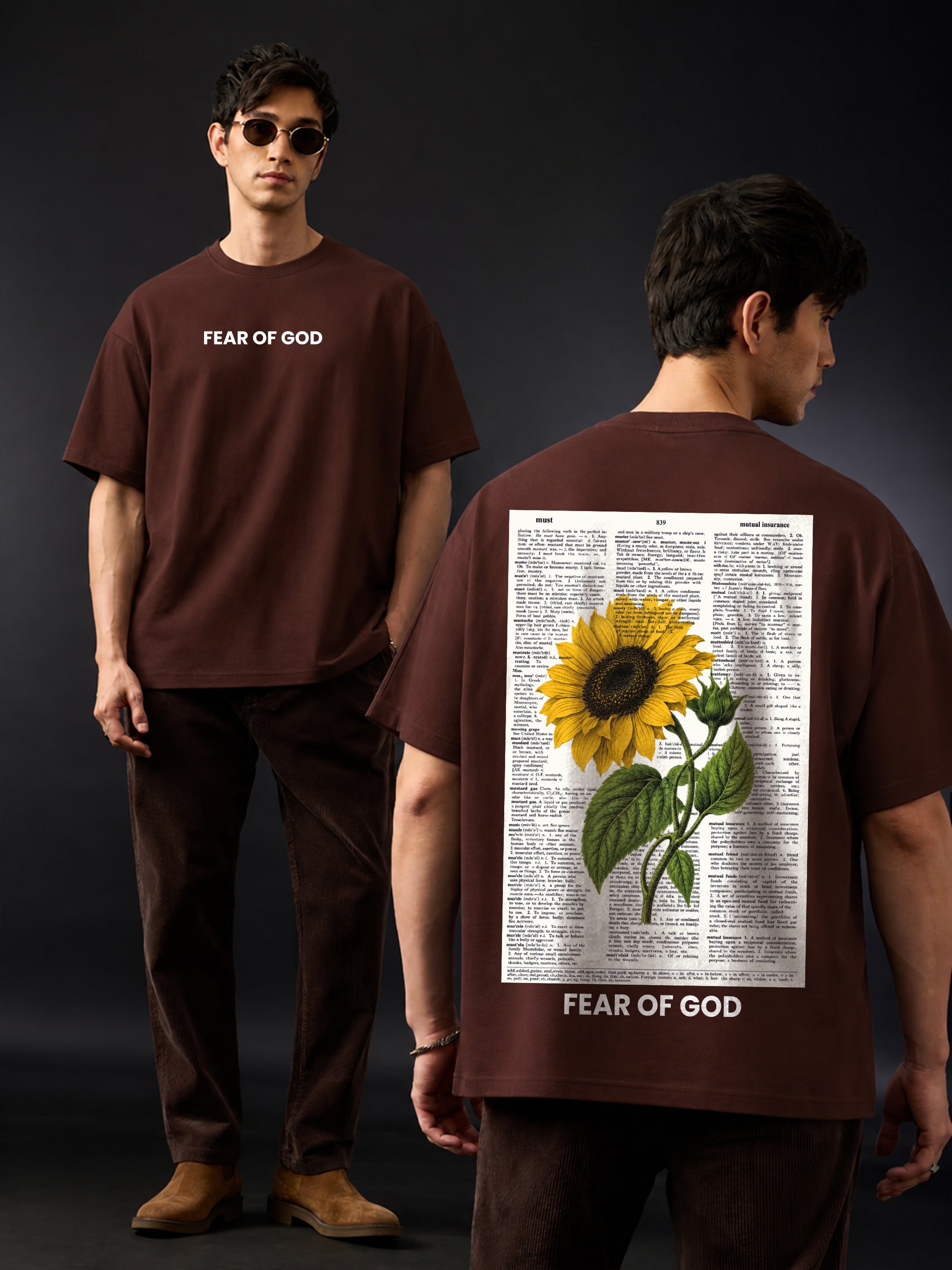 Sunflower Botanical Dictionary Oversized T-Shirt