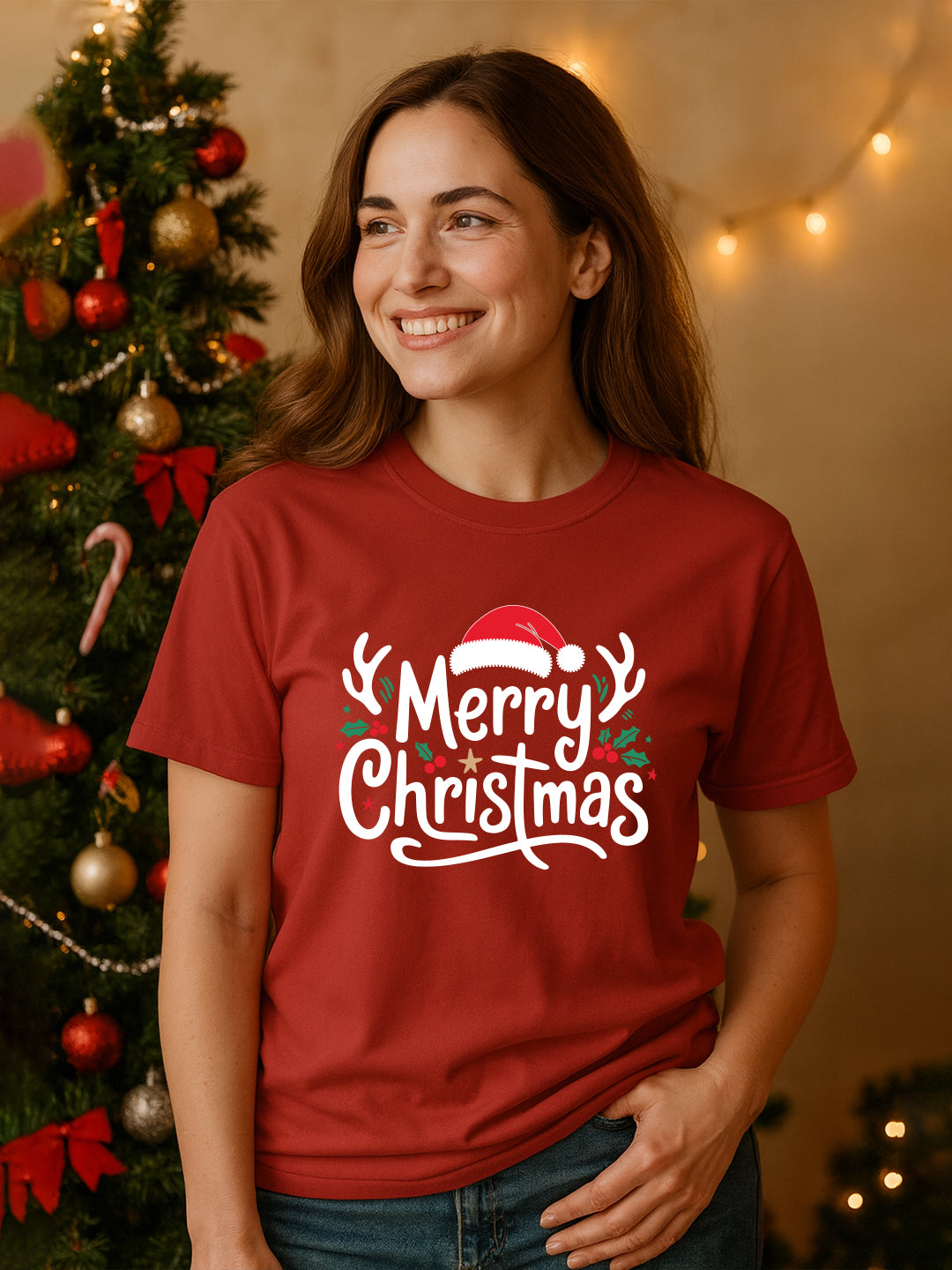Women Merry Christmas Regular T-Shirt