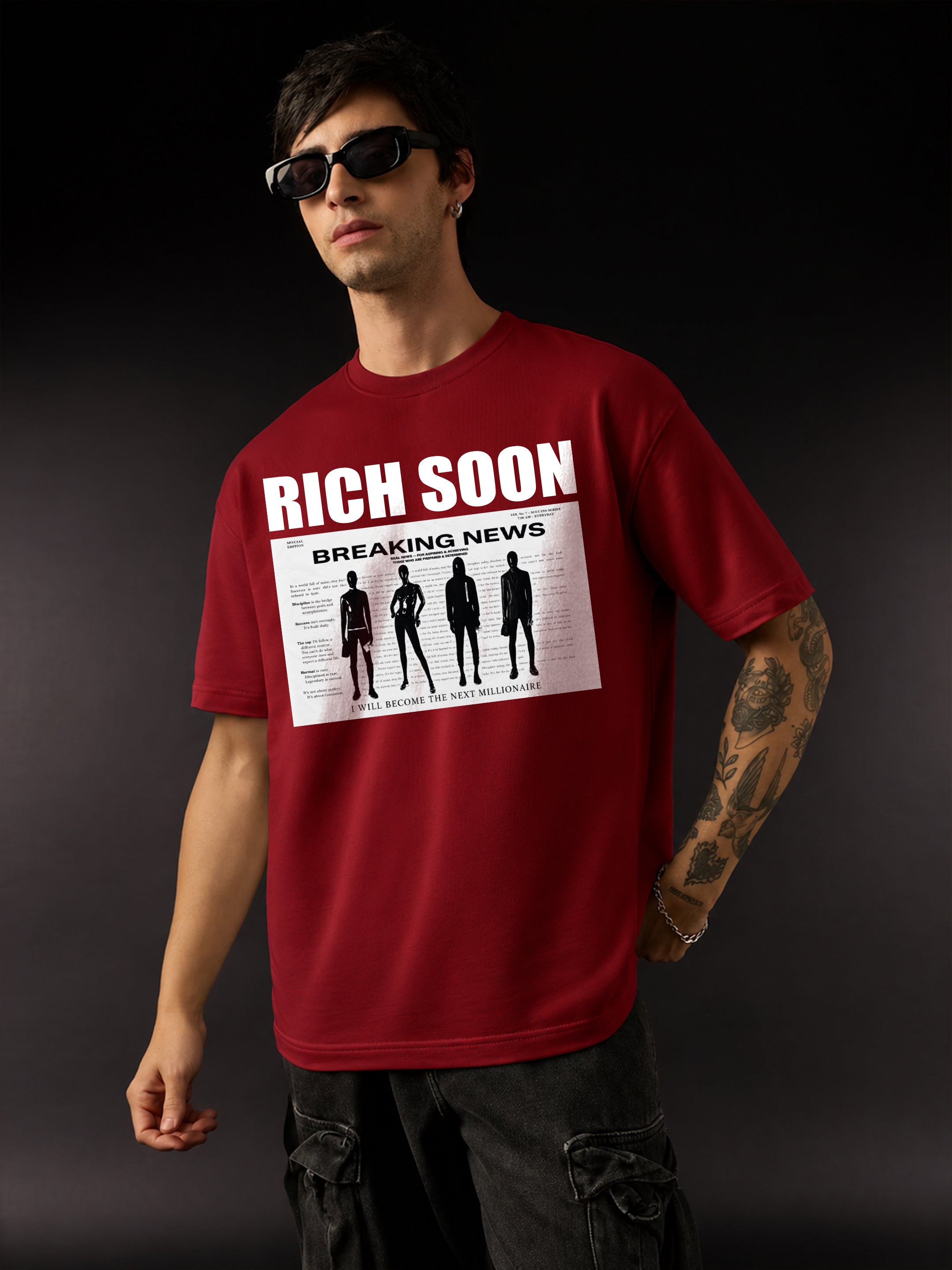Rich Soon Breaking News Oversized T-Shirt