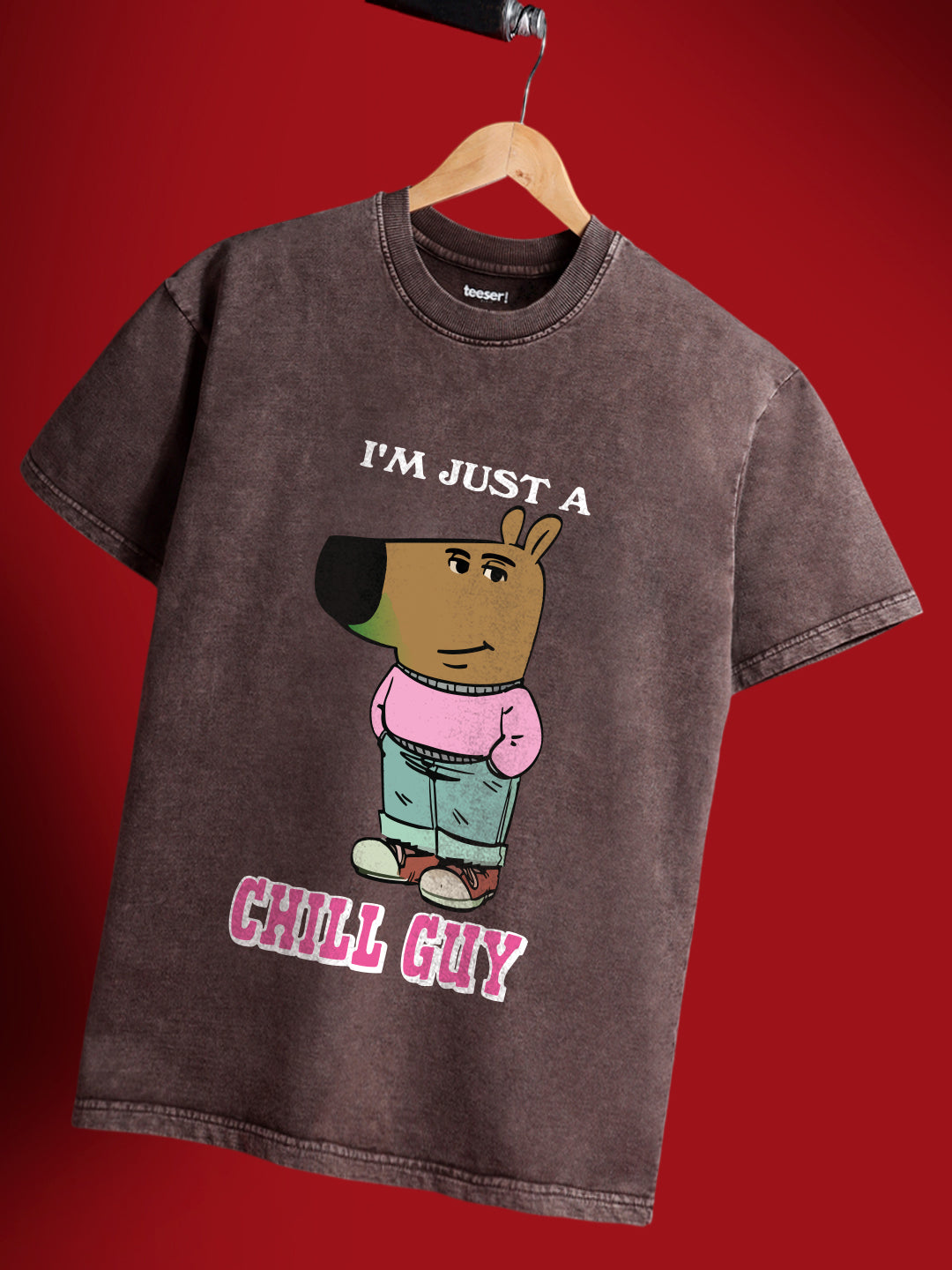 Chill Guy Crew Neck Oversized T-Shirt