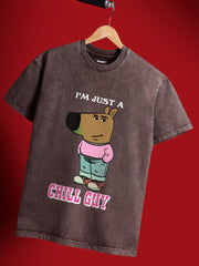 Chill Guy Crew Neck Oversized T-Shirt