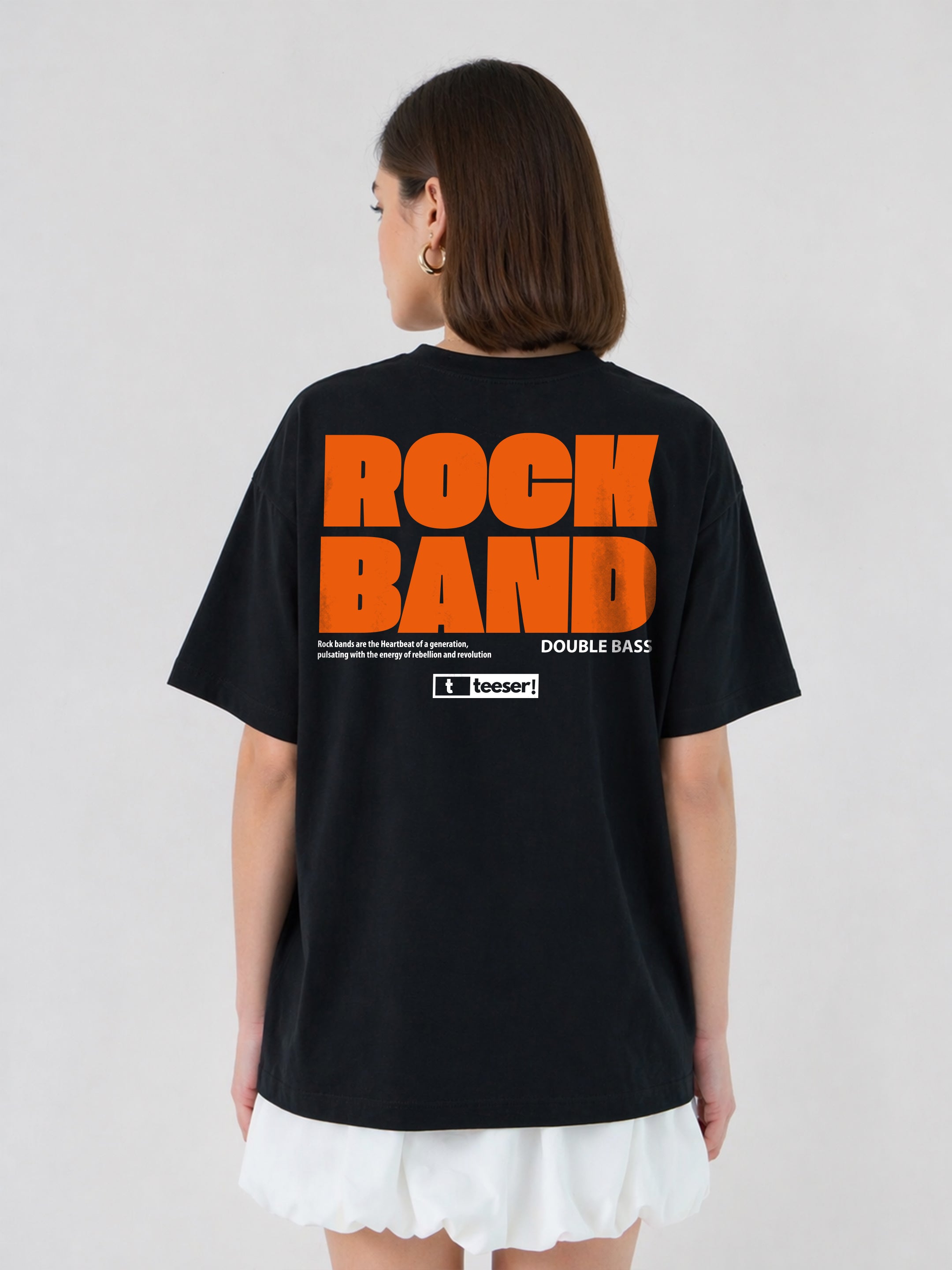 Rock Band Oversized Fit T-Shirt For Women