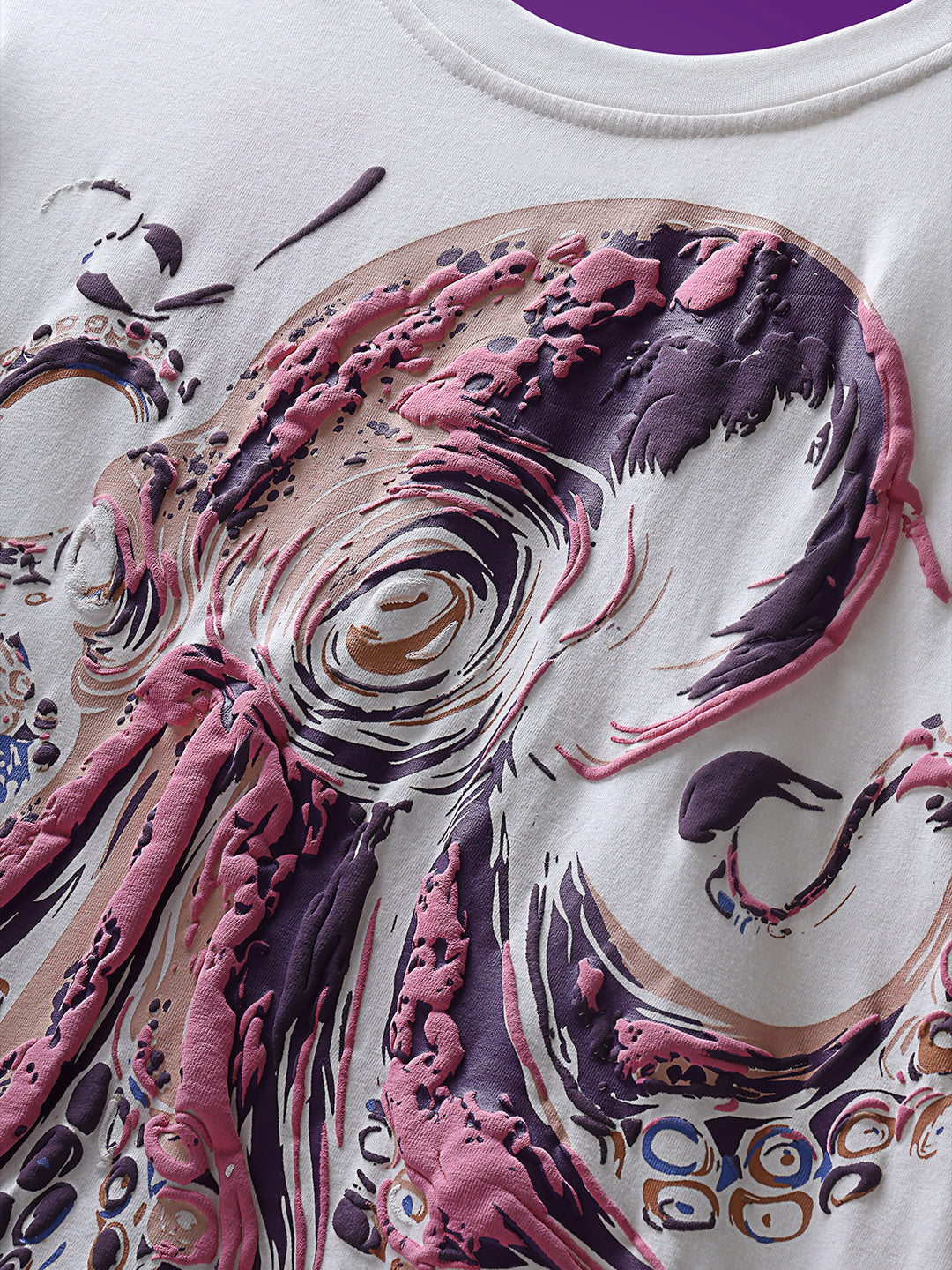 Ocean Beast Puff Print Unisex Oversize T-Shirt