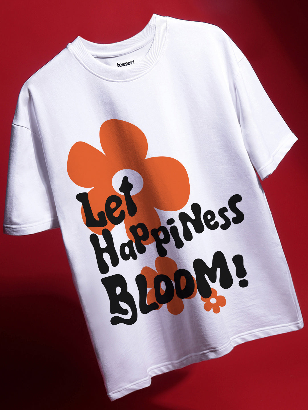 Happiness Bloom Crew Neck Oversized T-Shirt