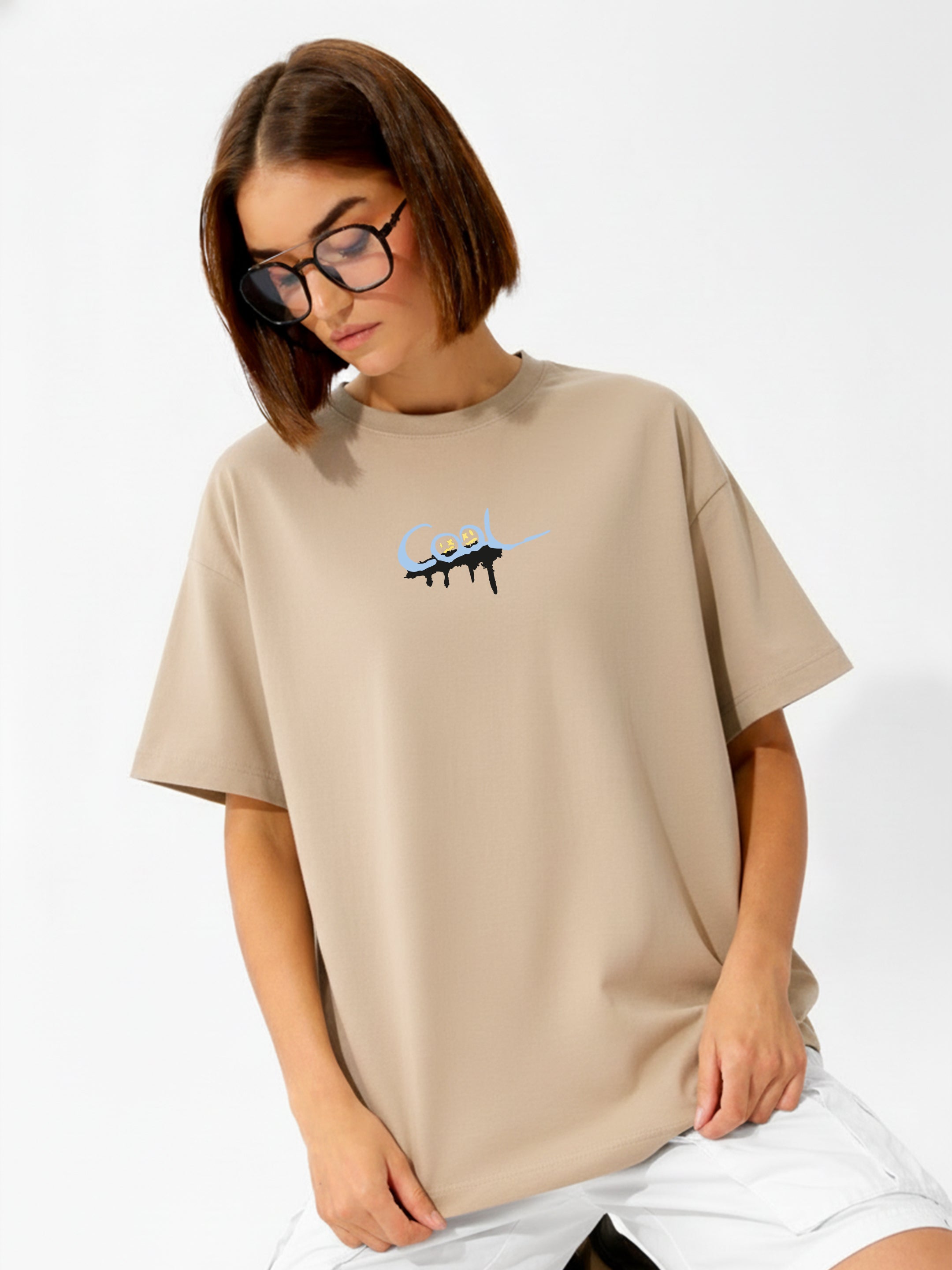 Cheerful Oversized Fit T-Shirt For Women