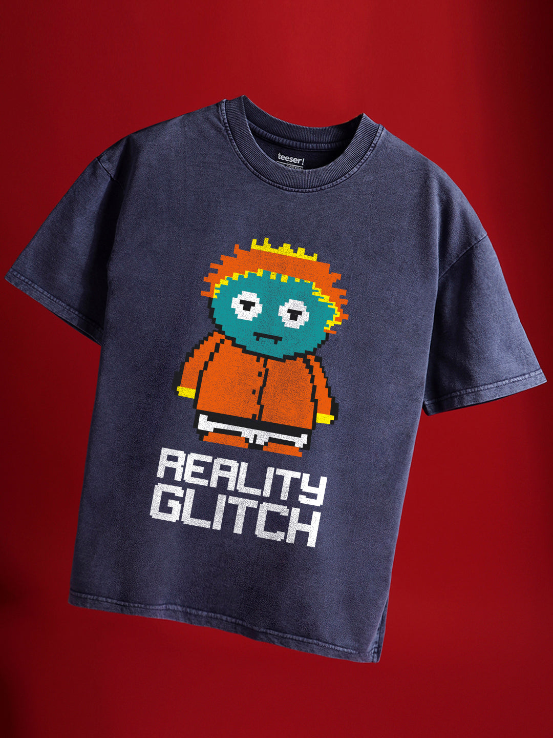 Reality Glitch Oversized Crew Neck T-Shirt