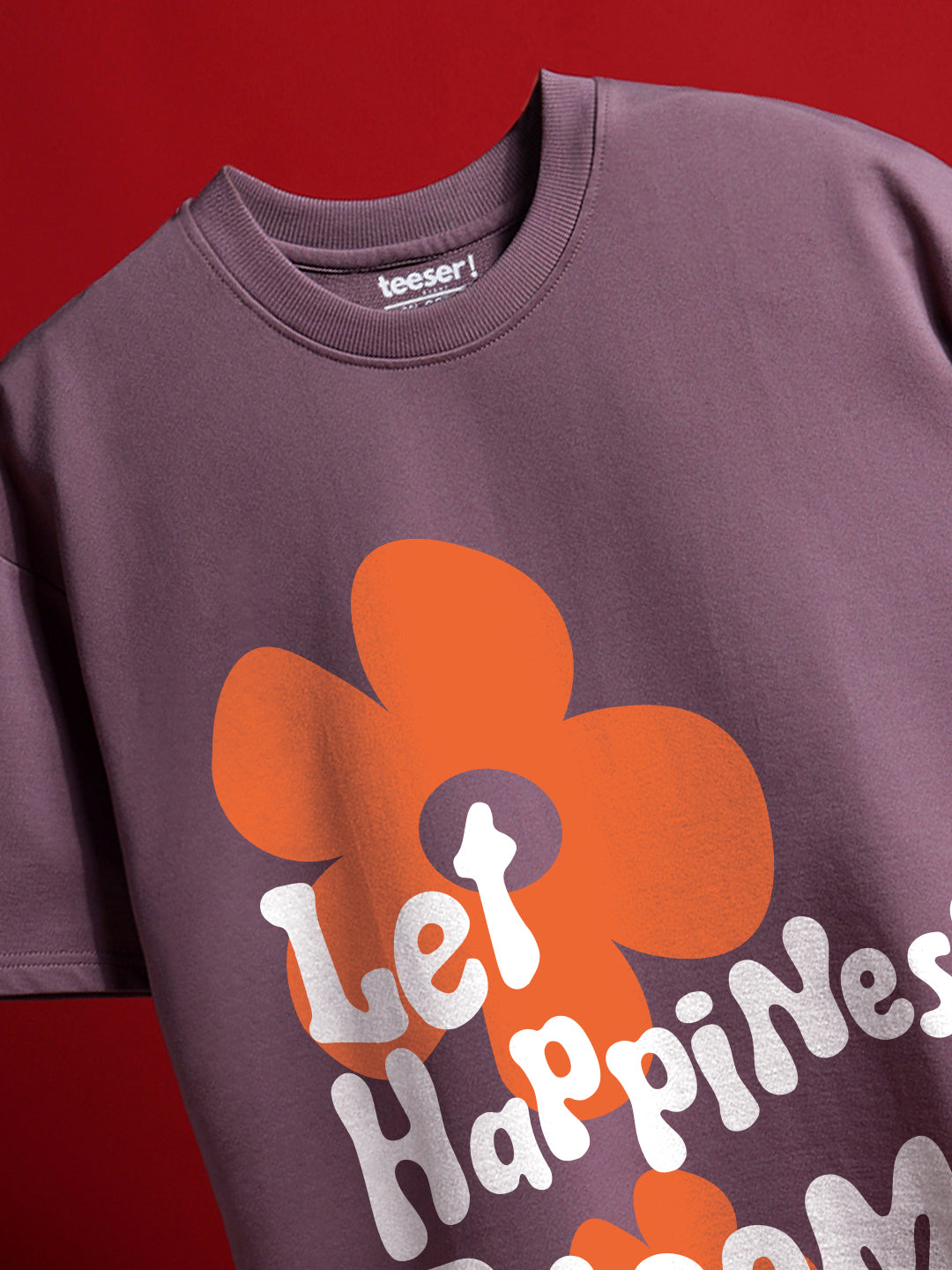 Happiness Bloom Crew Neck Oversized T-Shirt