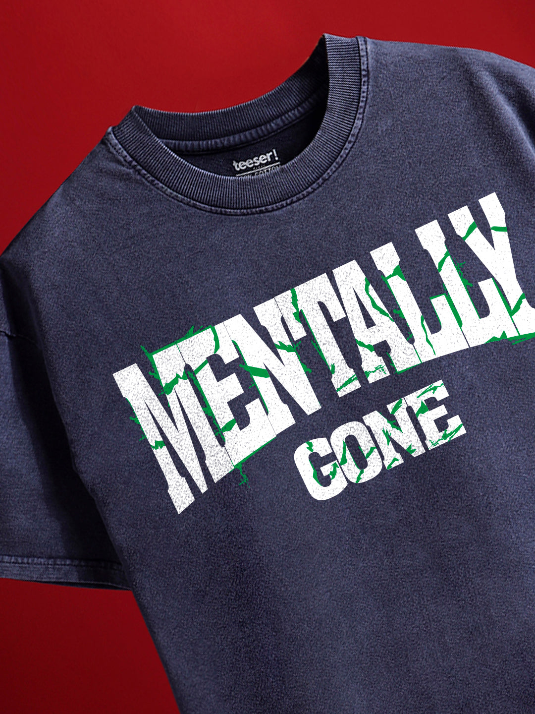 Mentally Gone Oversized Crew Neck T-Shirt