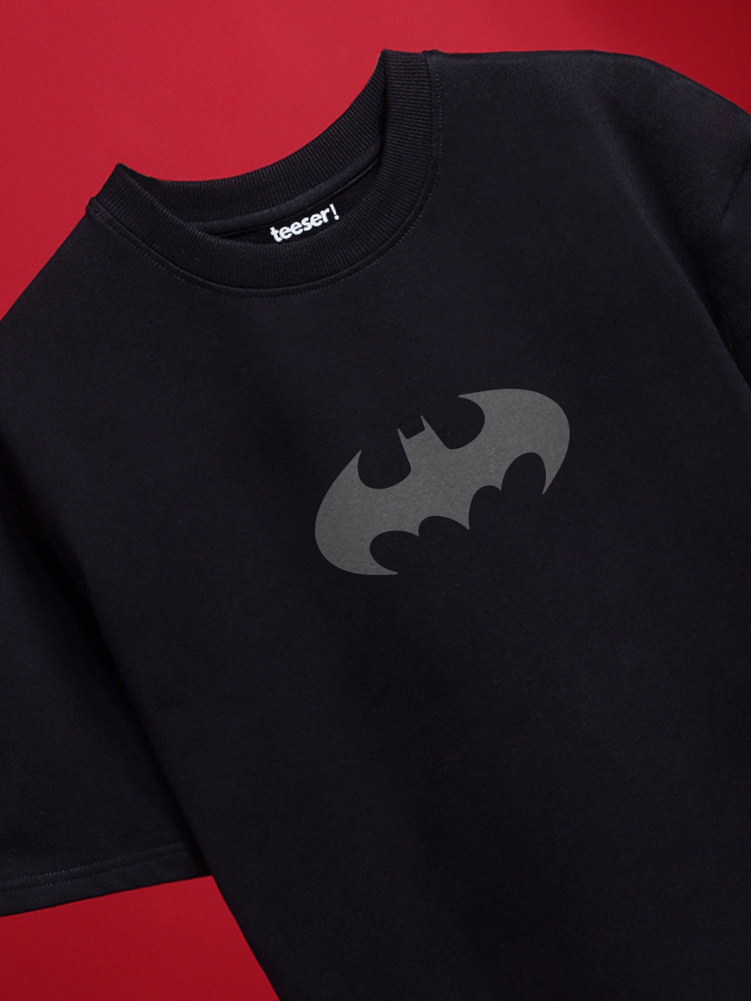 Batman Cotton Black T-Shirt – Oversized Superhero Graphic Tee – Teeser