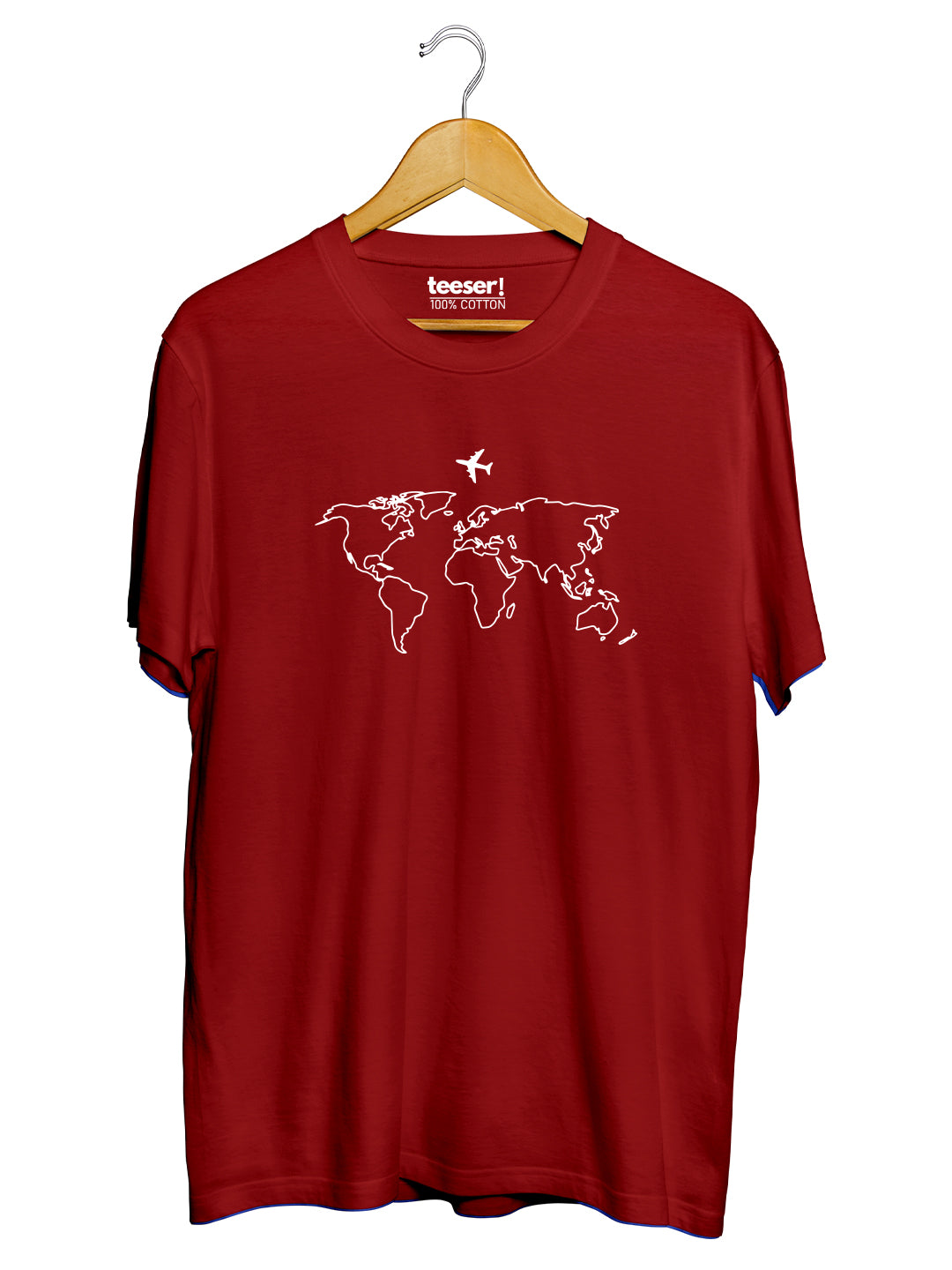 World Map Airplane Regular Fit T-Shirt