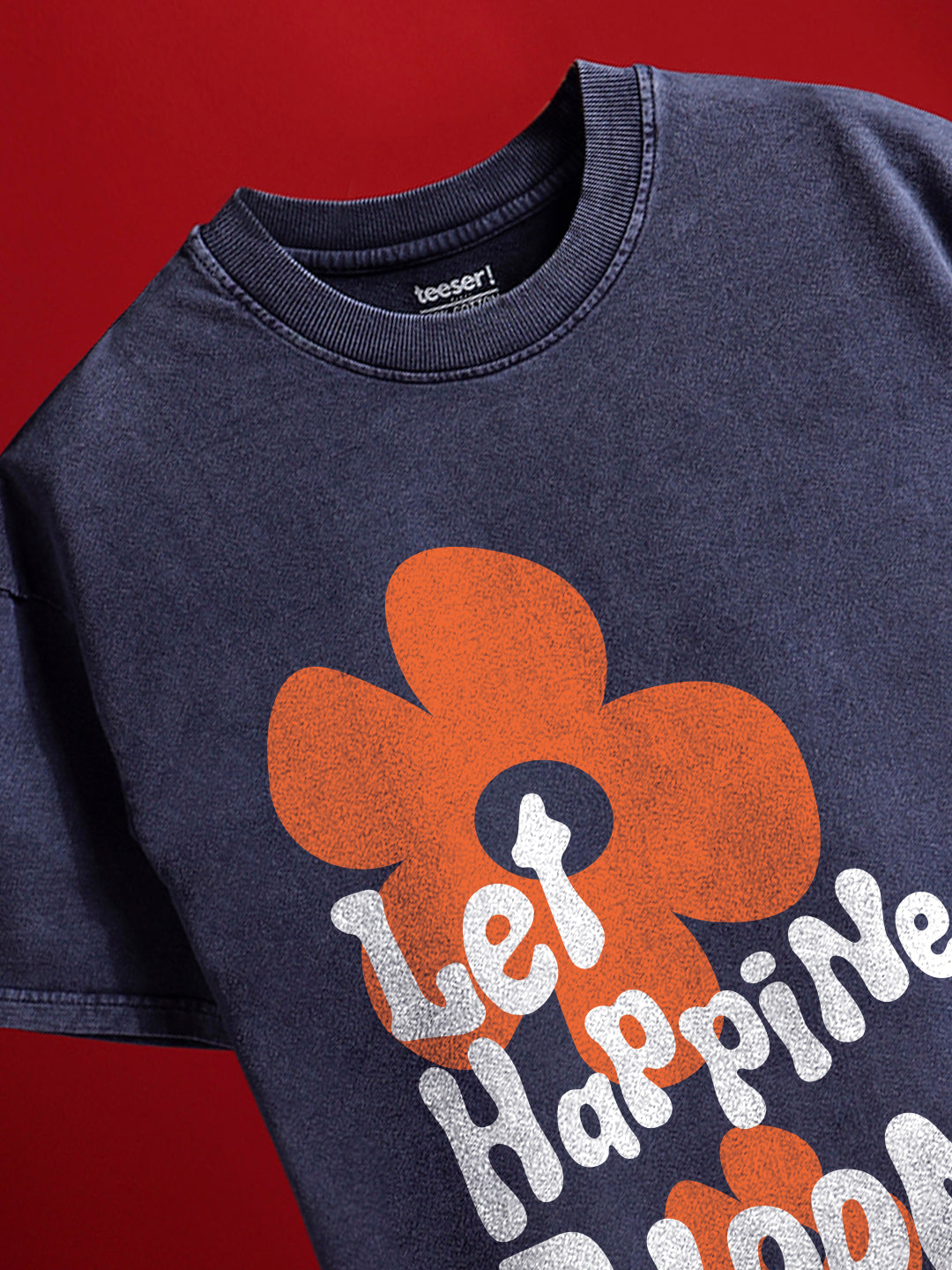 Let Happiness Bloom Oversized Fit T-Shirt