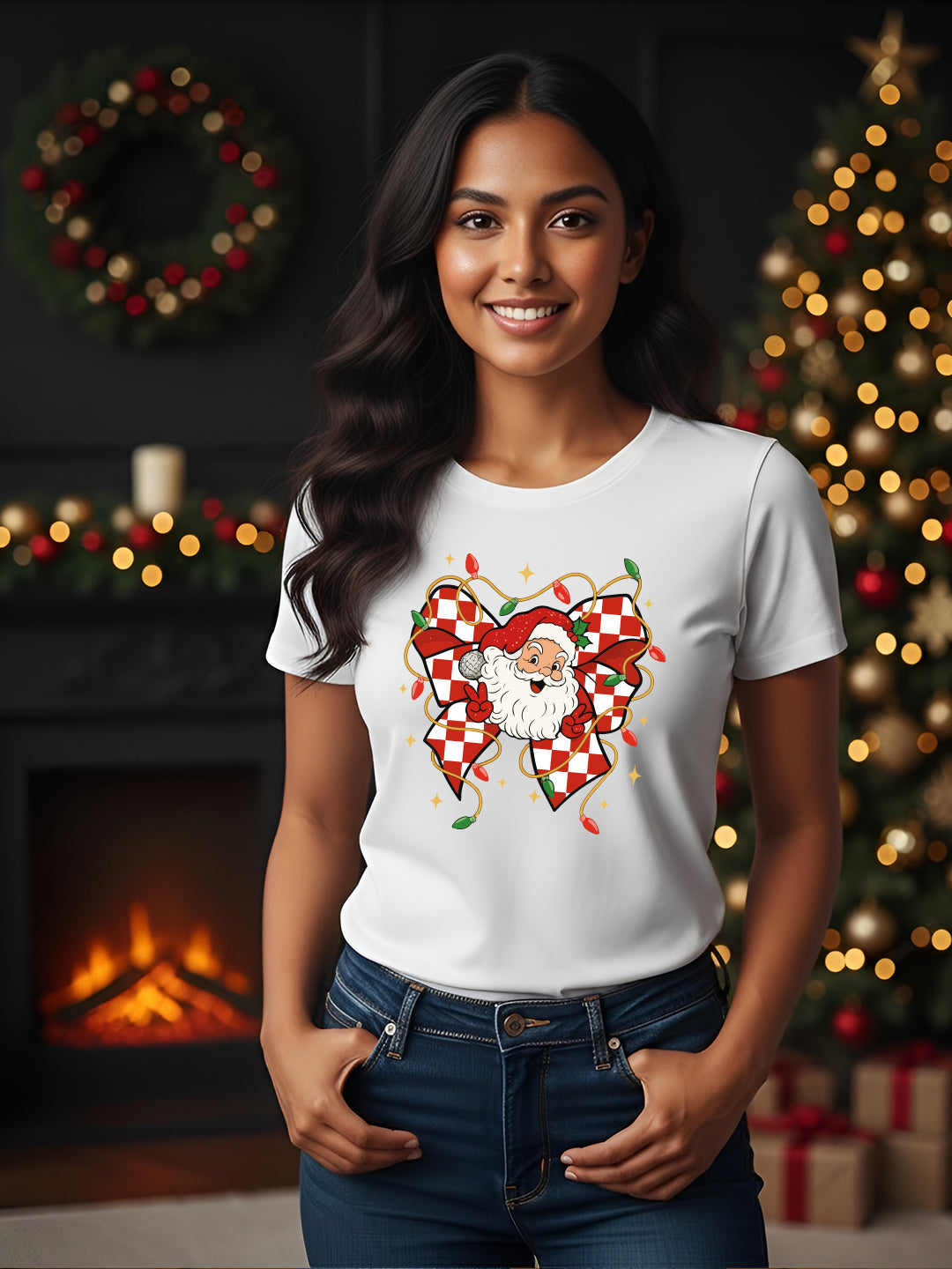 Santa Christmas Regular T-Shirt For Women