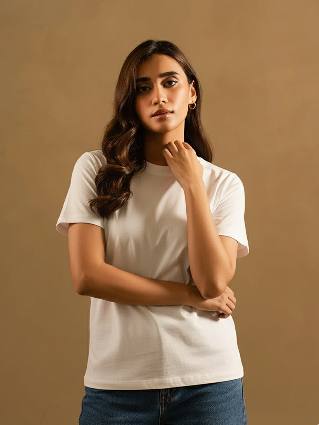 Classic White Regular Fit T-Shirt For Women