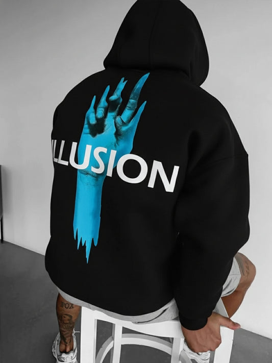 Illusion Oversized Graphic Hoodie