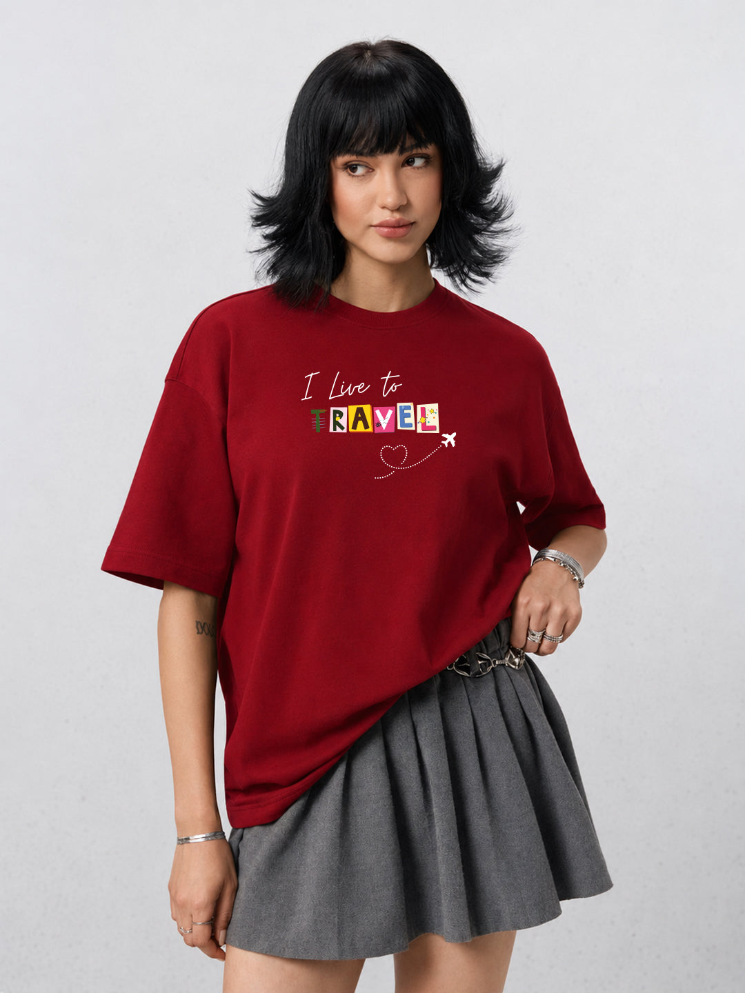 I Live to Travel Oversized T-Shirt