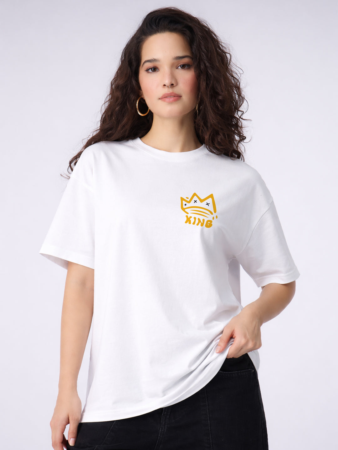 Make Money Not Friend Oversized Fit T-Shirt For Women