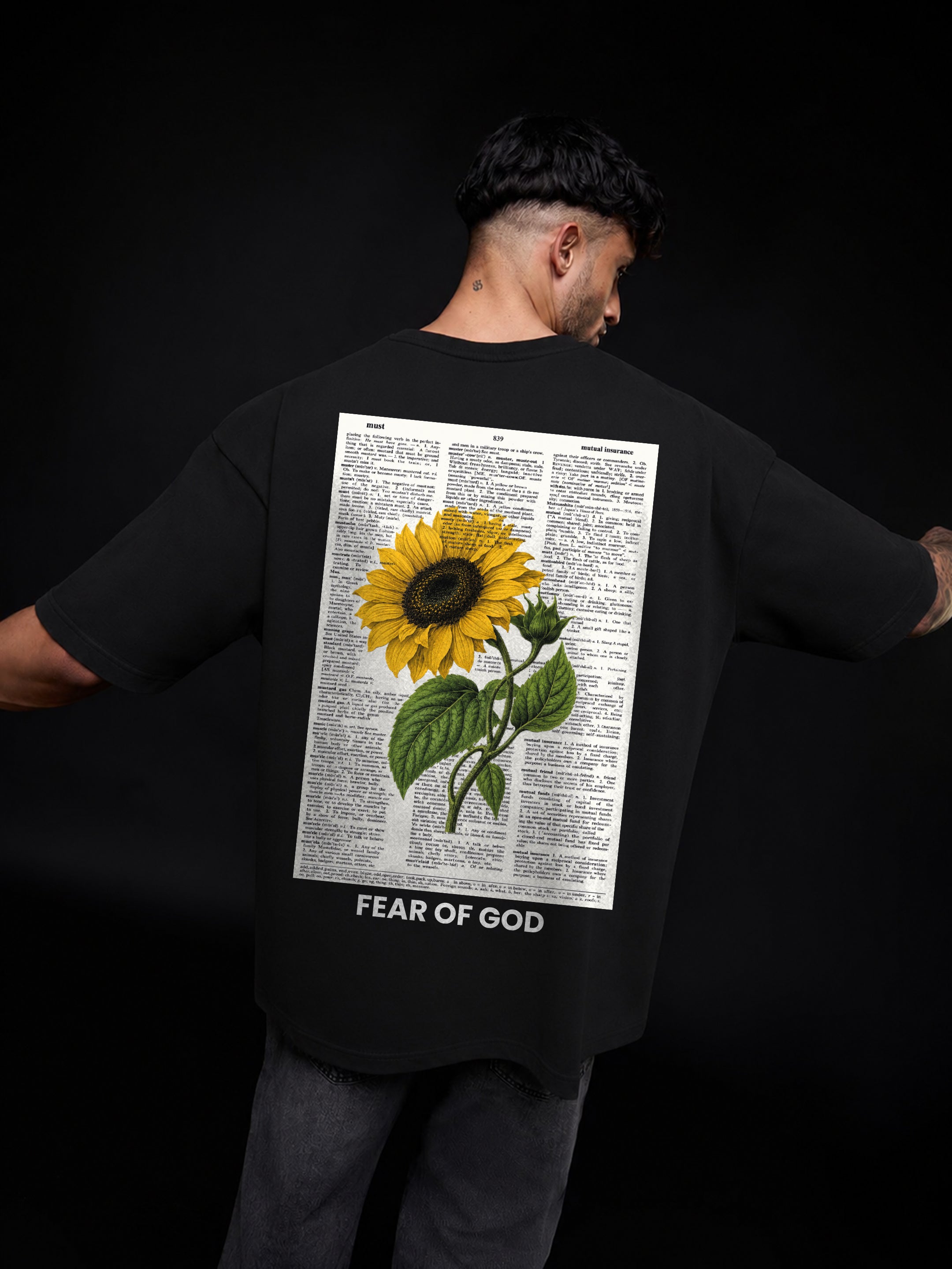 Sunflower Botanical Dictionary Oversized T-Shirt