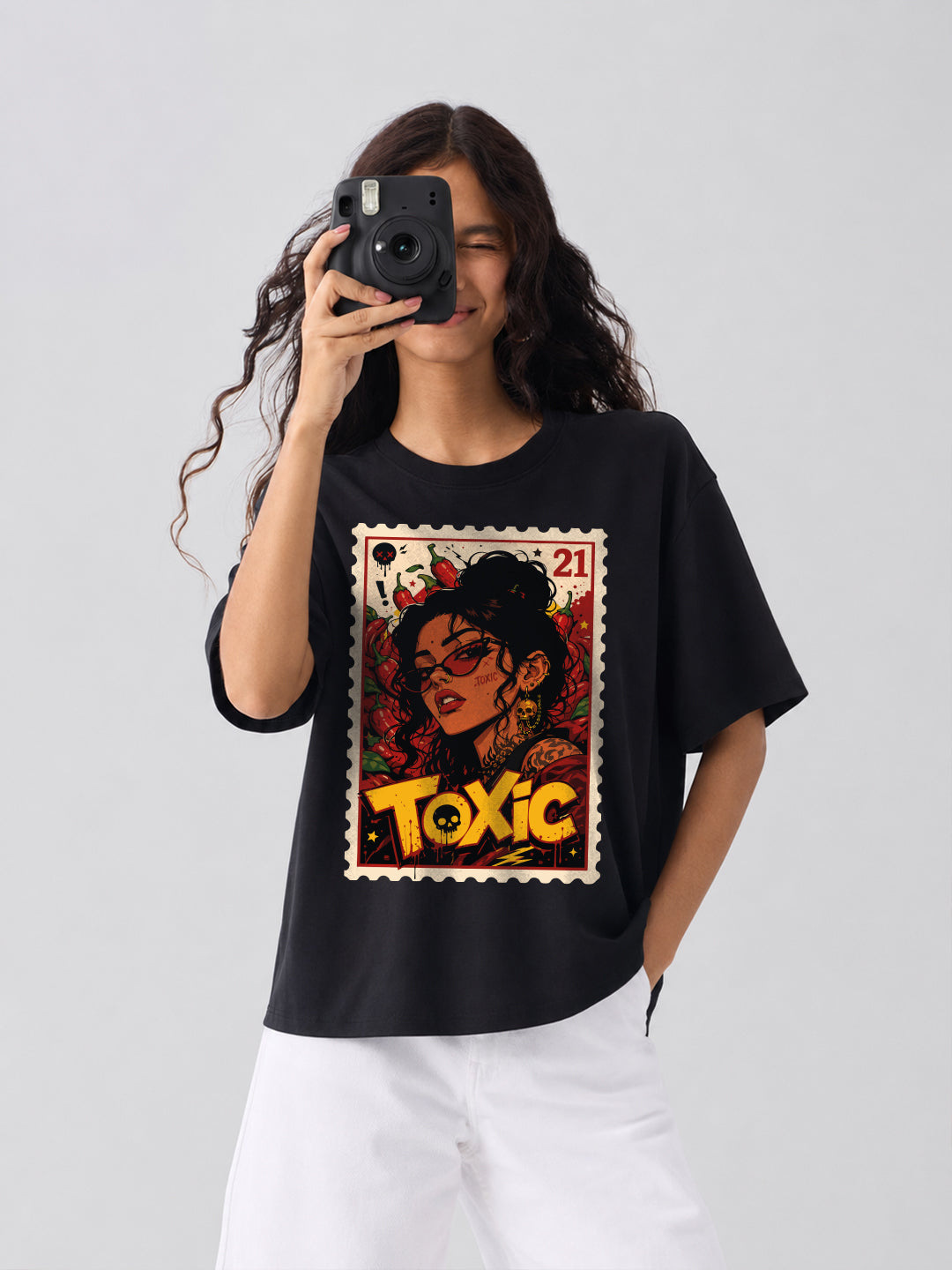 Toxic Postage Stamp Oversized T-Shirt