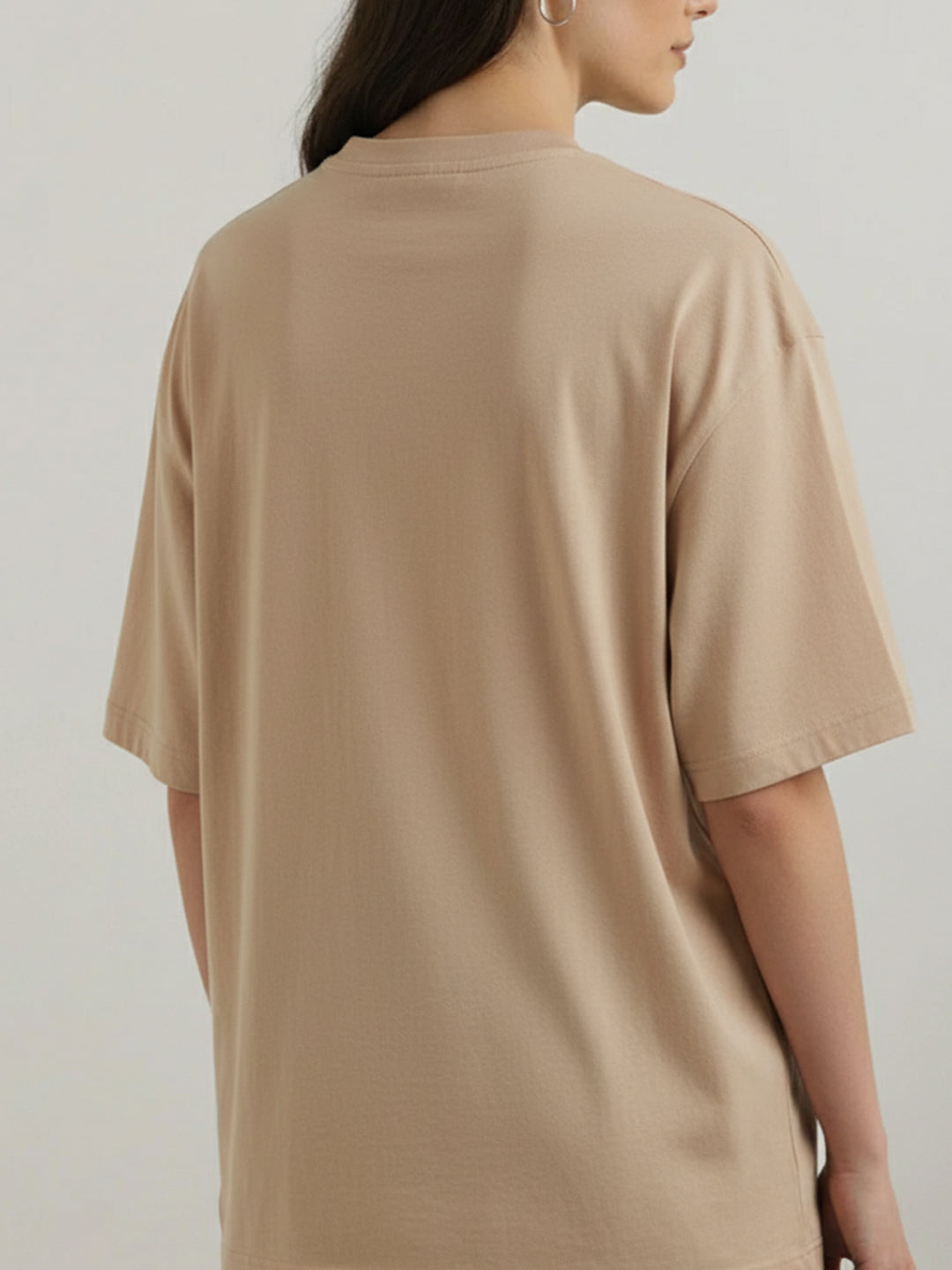 Classic Beige Oversize T-Shirt For Women