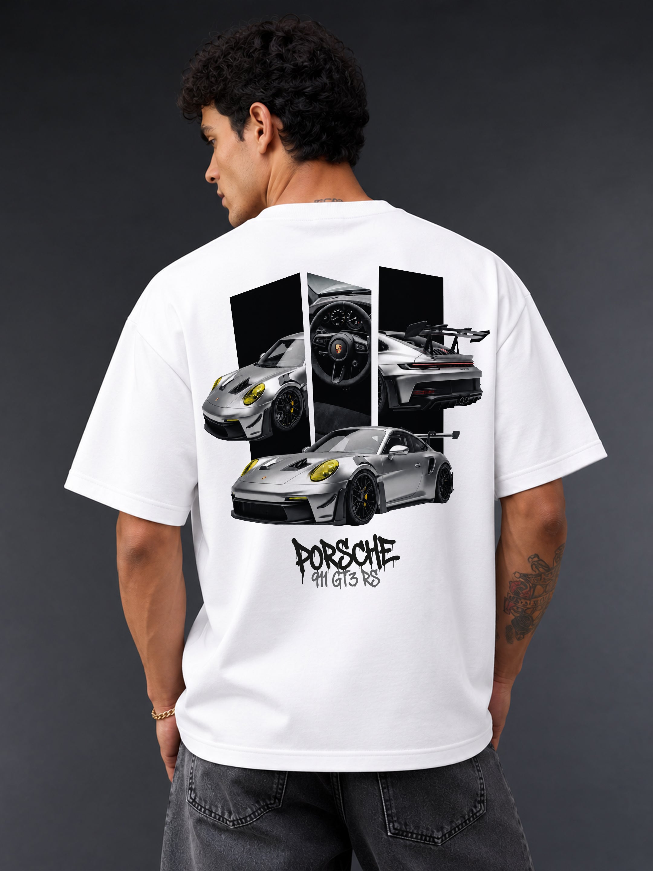 Porsche 911 GT3 RS Graffiti Oversized T-Shirt