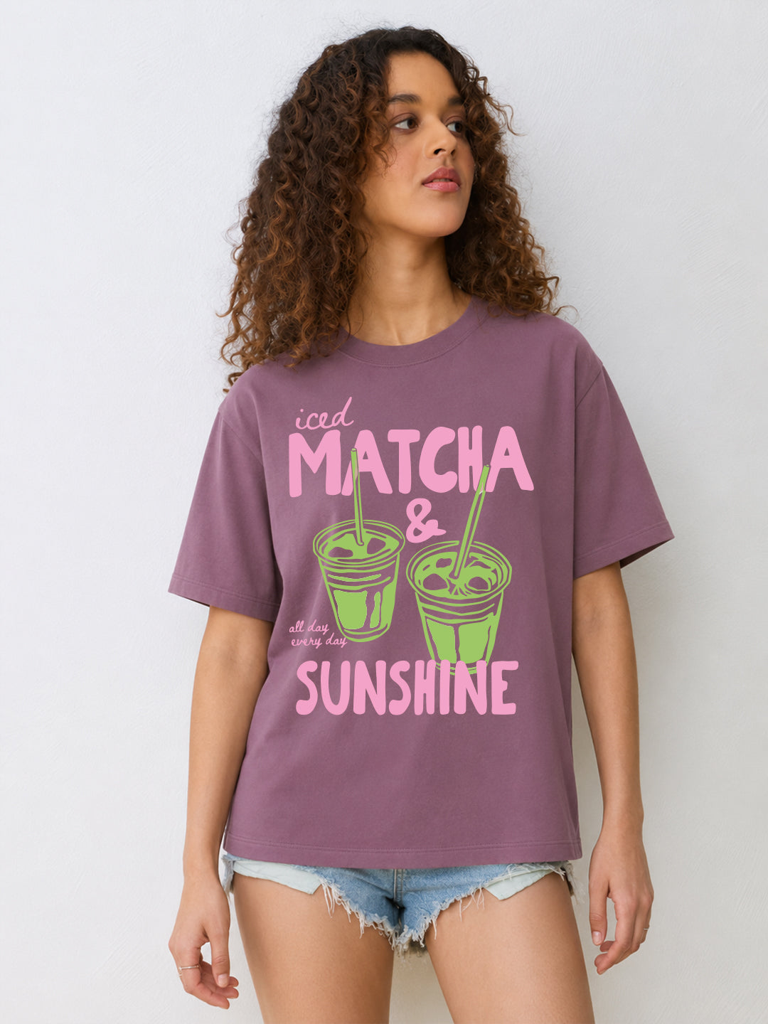 Iced Matcha & Sunshine Oversized T-Shirt