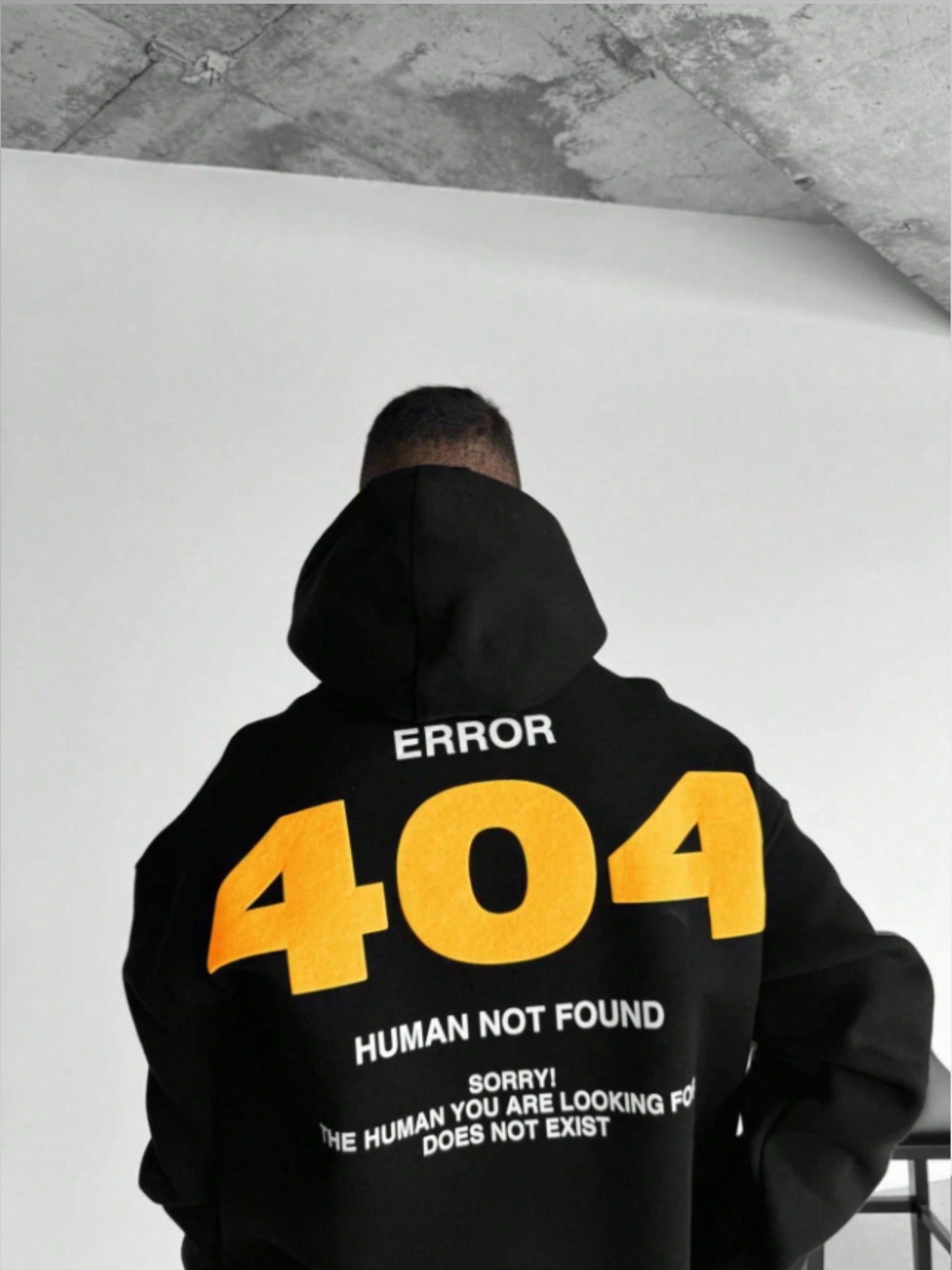 Human Not Found 404 Oversized Graphic Hoodie