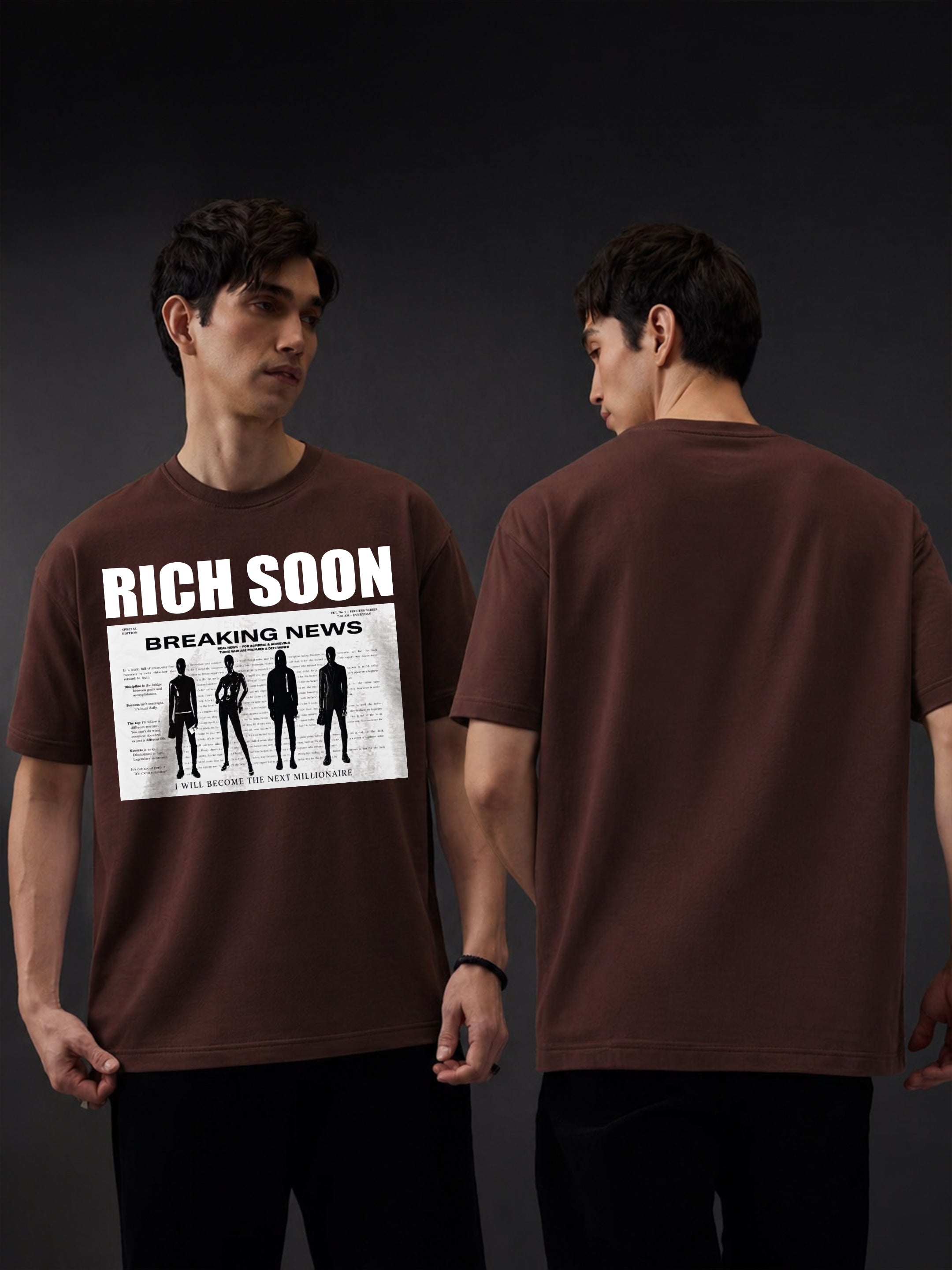 Rich Soon Breaking News Oversized T-Shirt